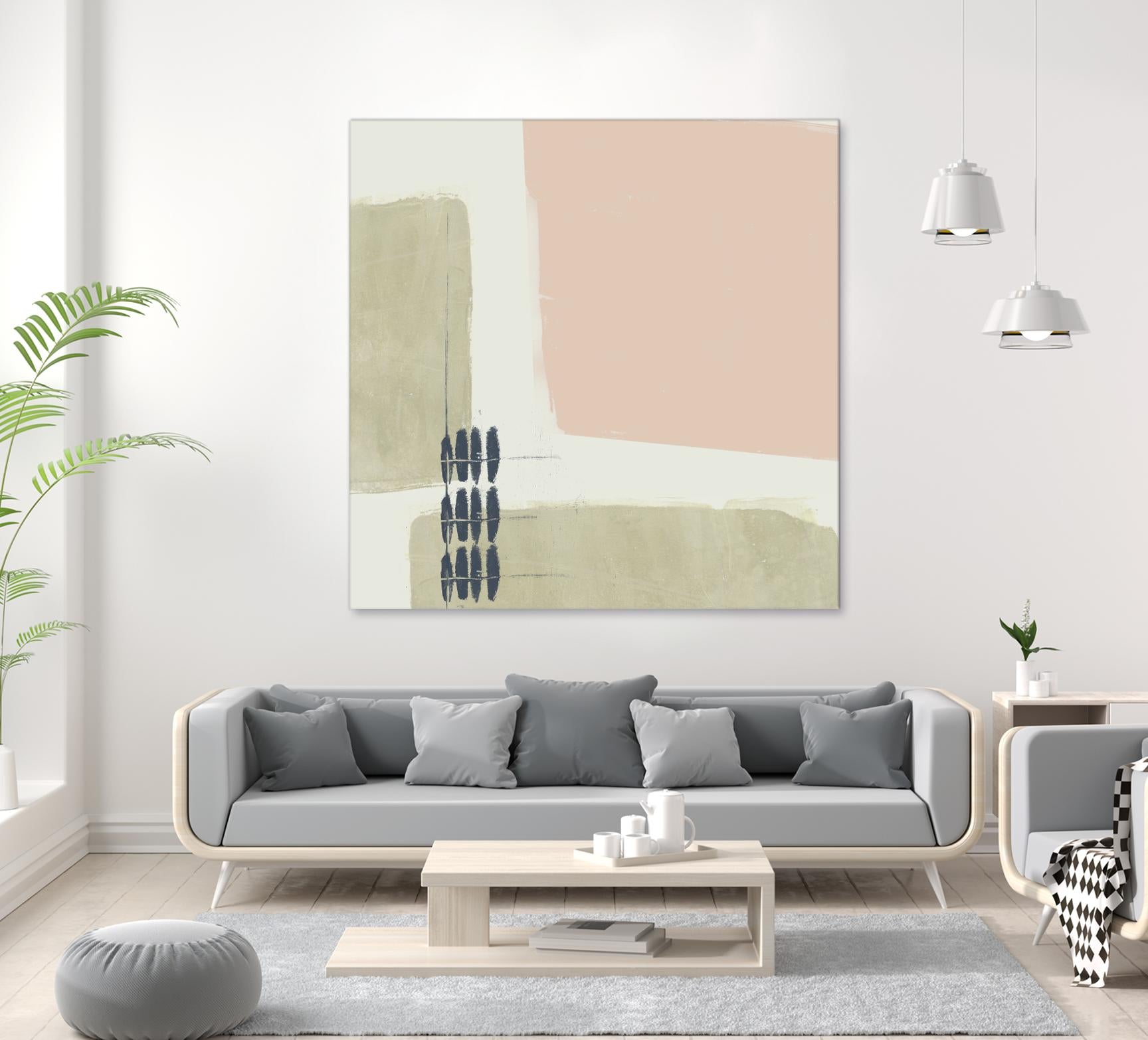 Monotype Abstraction I by Jennifer Goldberger on GIANT ART - pink abstract