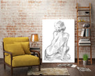 Sitting Pose II by Jennifer Paxton Parker on GIANT ART - white linear pencil drawing