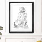 Sitting Pose II by Jennifer Paxton Parker on GIANT ART - white linear pencil drawing