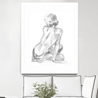 Sitting Pose II by Jennifer Paxton Parker on GIANT ART - white linear pencil drawing