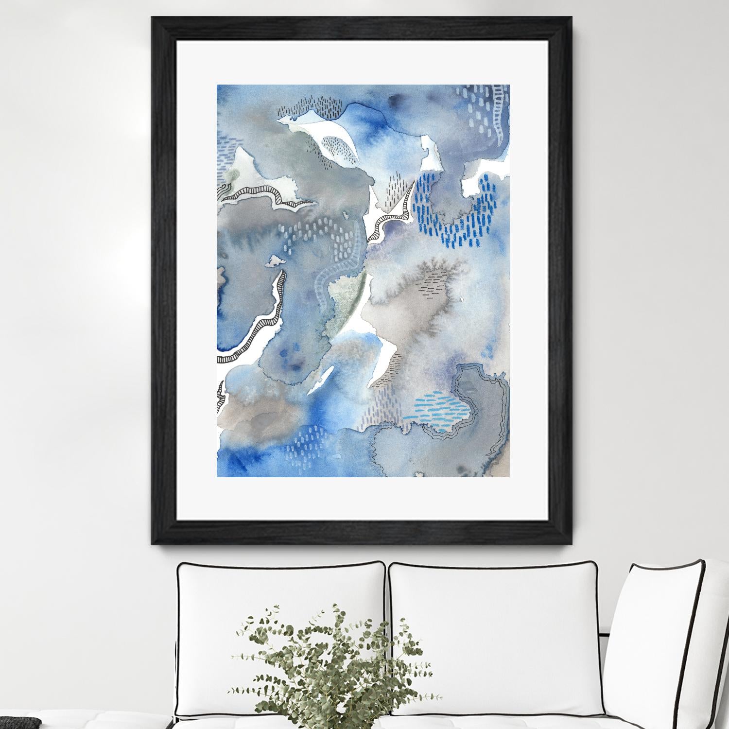 Subtle Blues II by Regina Moore on GIANT ART - blue abstract