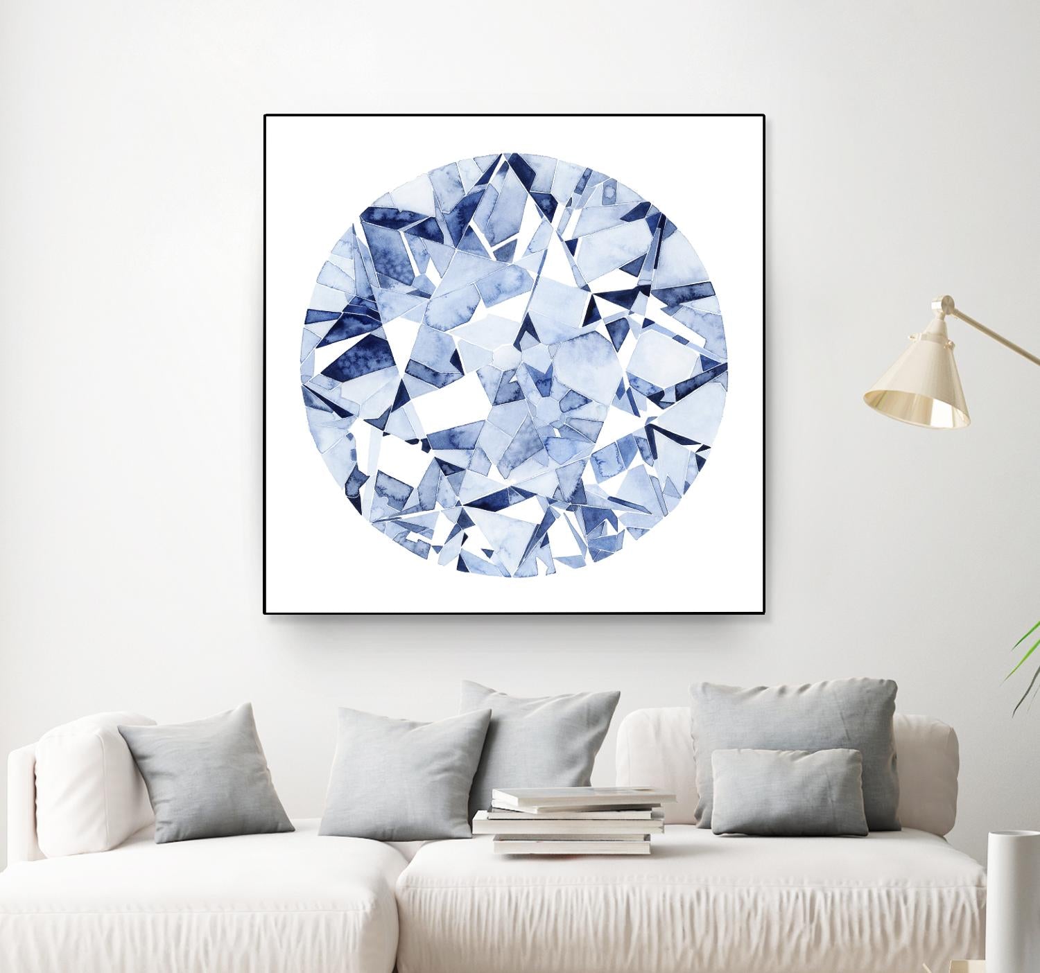 Diamond Drops II by Grace Popp on GIANT ART - blue abstract