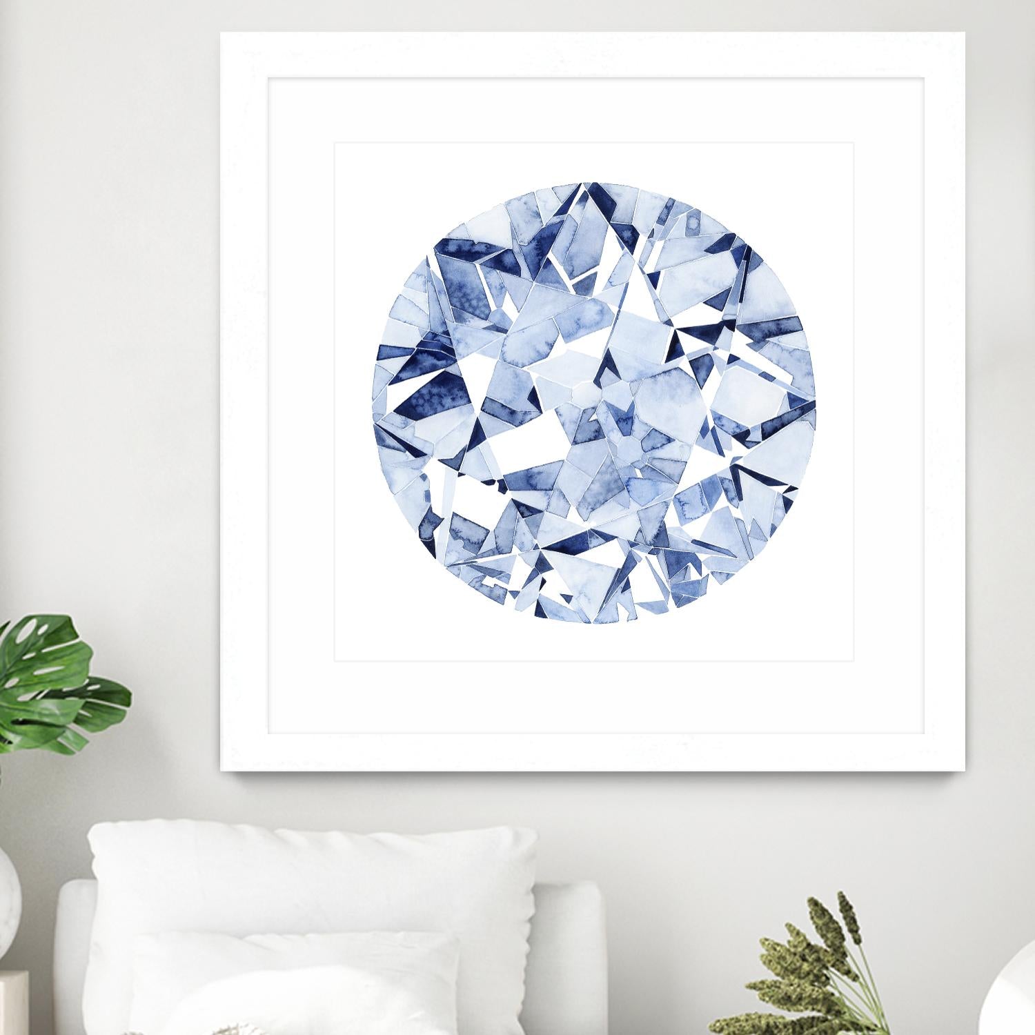 Diamond Drops II by Grace Popp on GIANT ART - blue abstract