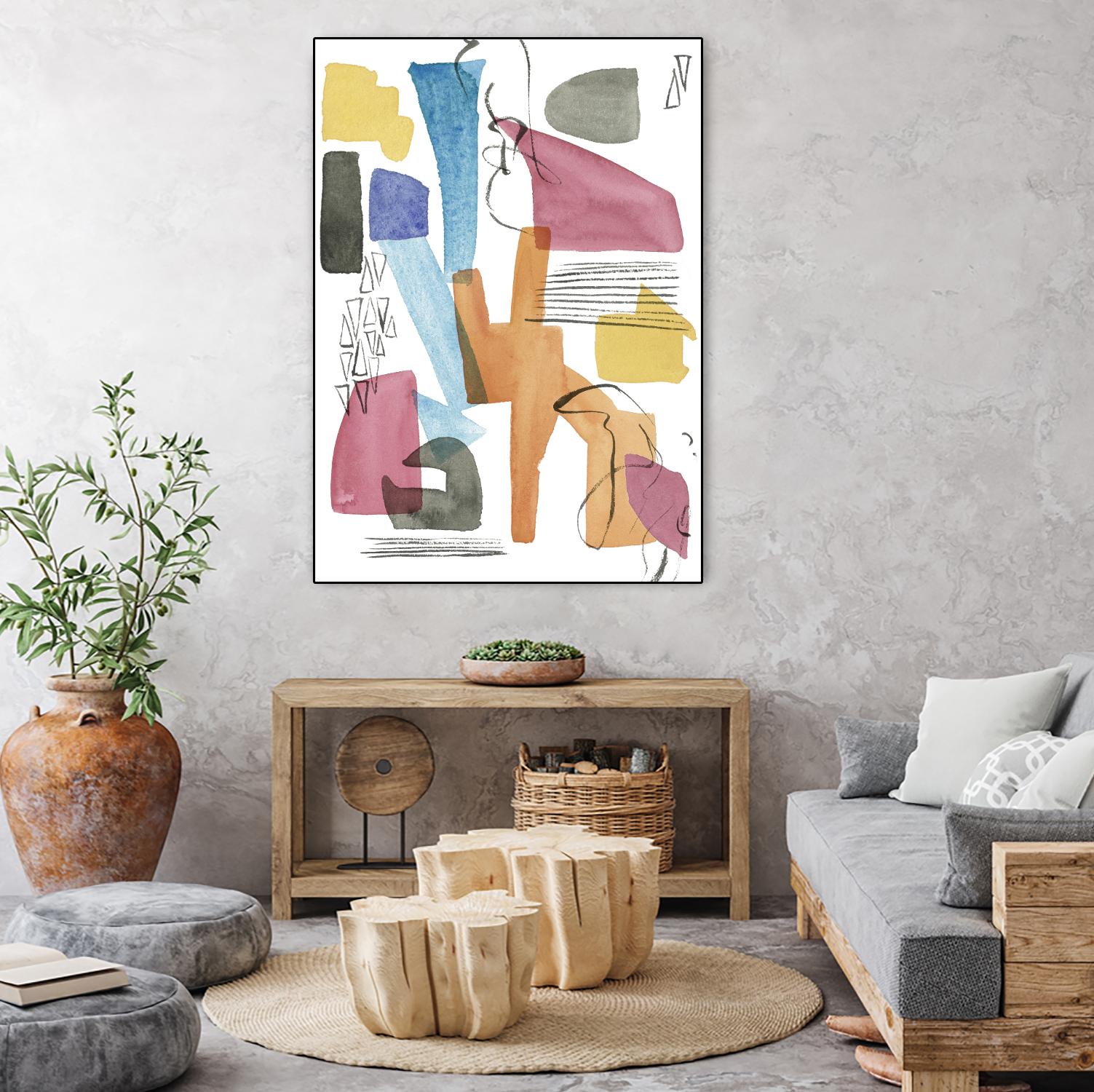 Colors of Sound I by Melissa Wang on GIANT ART - brights abstract