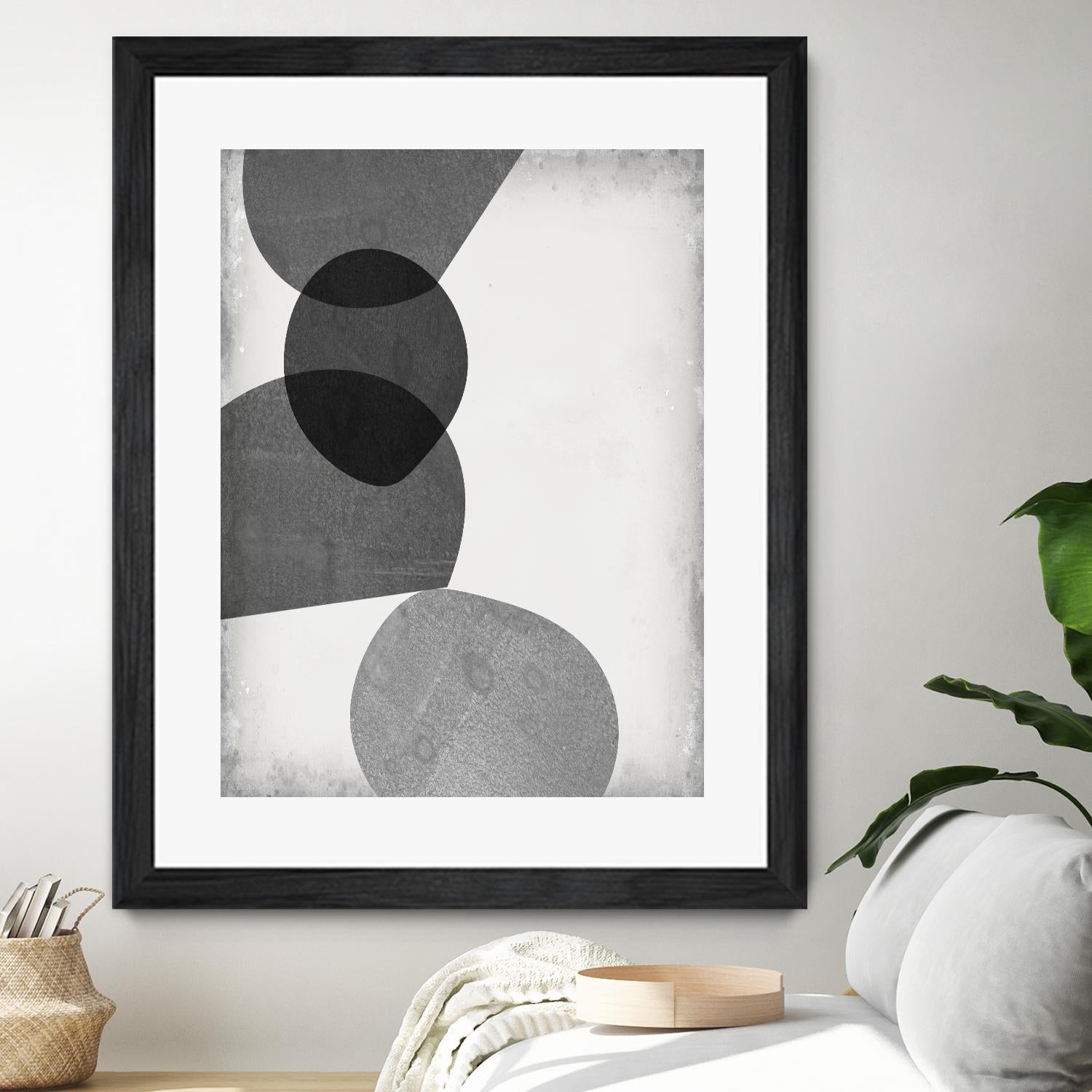 Grey Shapes II by Jennifer Goldberger on GIANT ART - neutral abstract