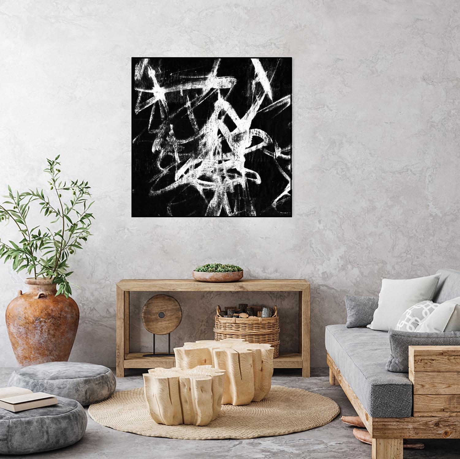 Monotype Scribble III by Jennifer Goldberger on GIANT ART - black abstract