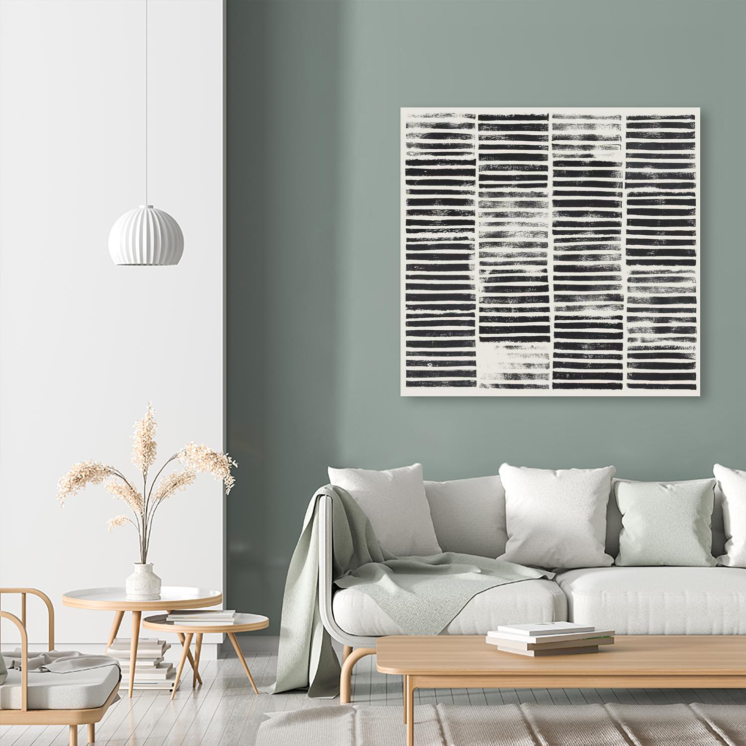Stripe Block Prints I by Grace Popp on GIANT ART - black abstract