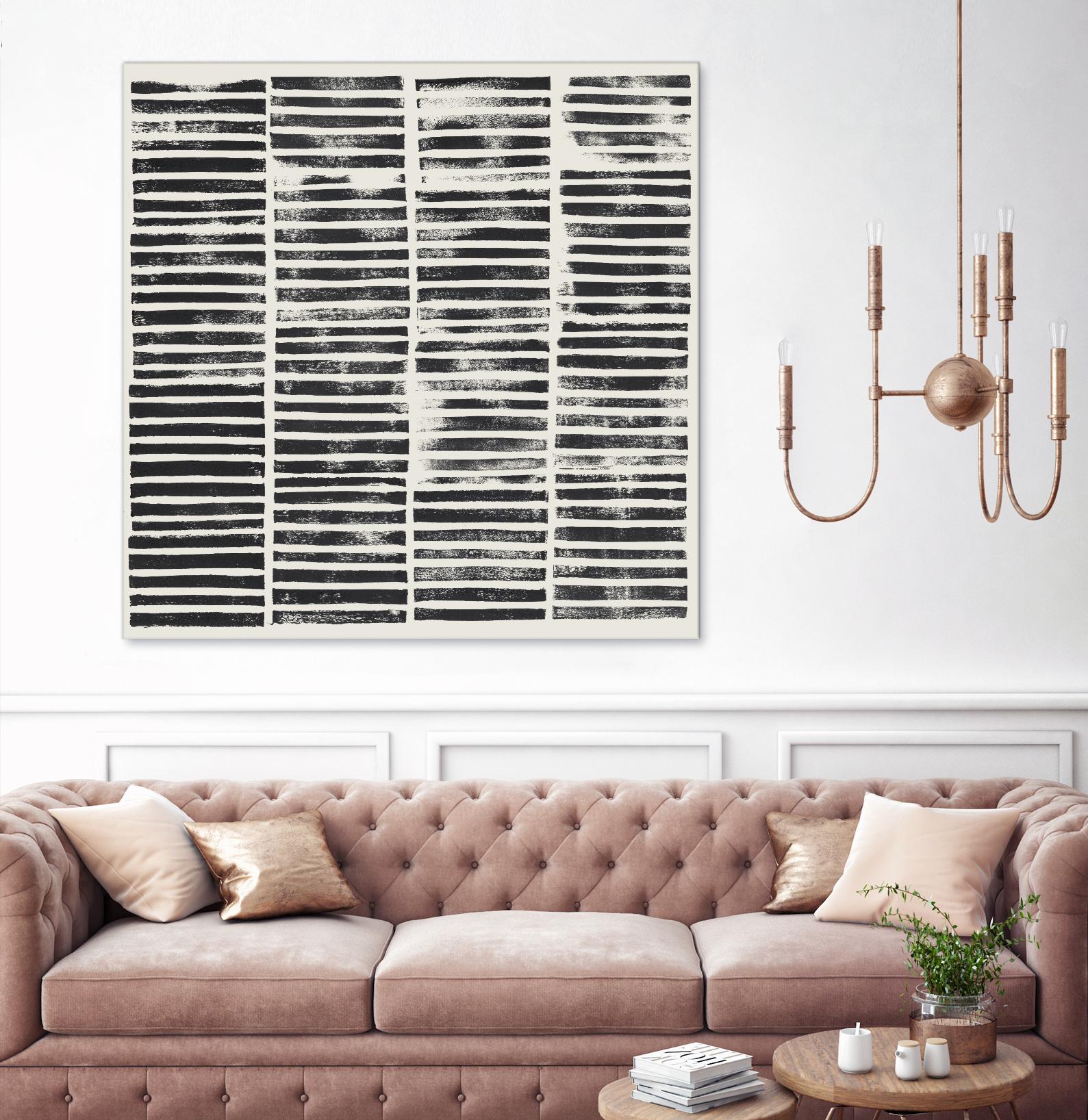 Stripe Block Prints II by Grace Popp on GIANT ART - black abstract