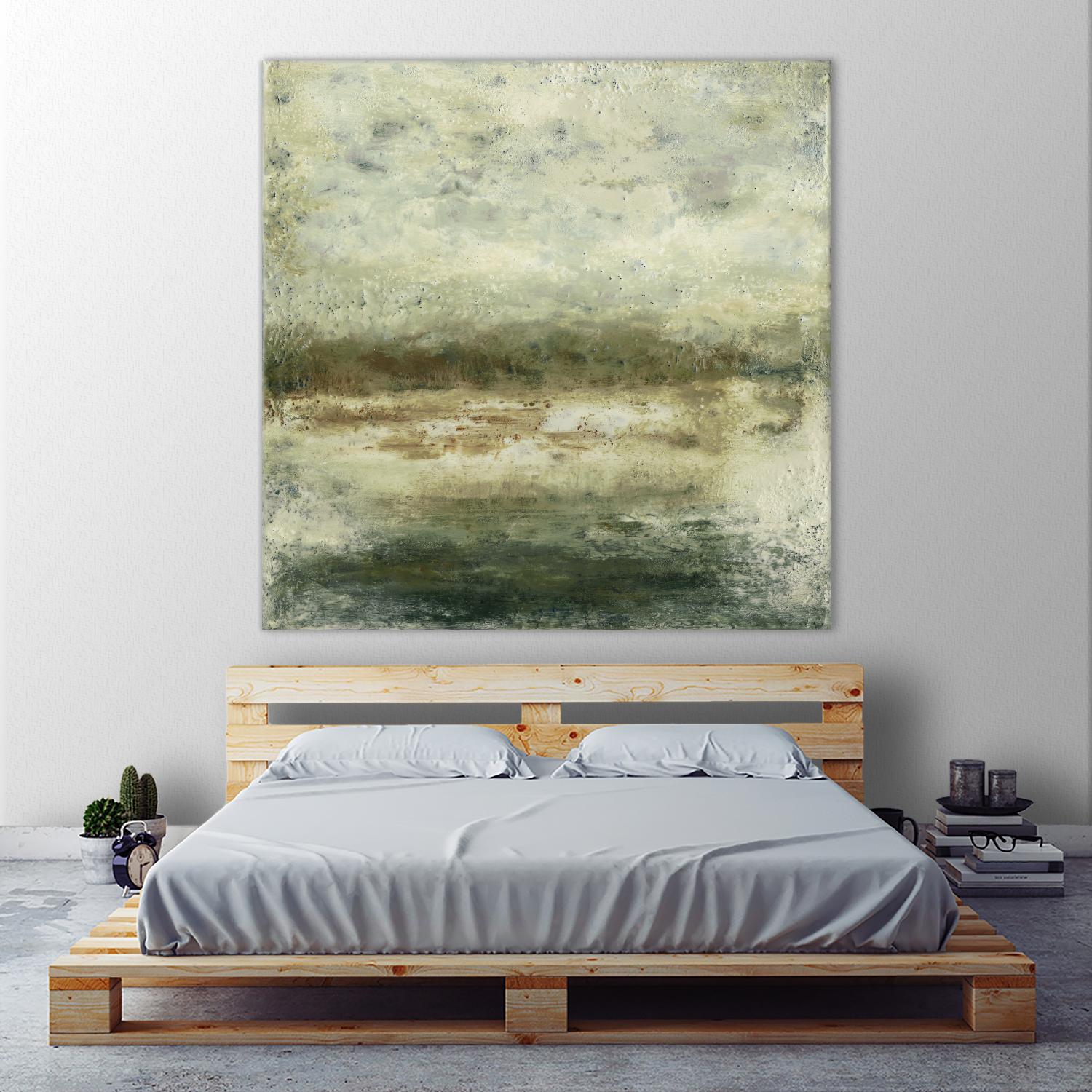 Quiet Marsh IV by Sharon Gordon on GIANT ART - green abstract