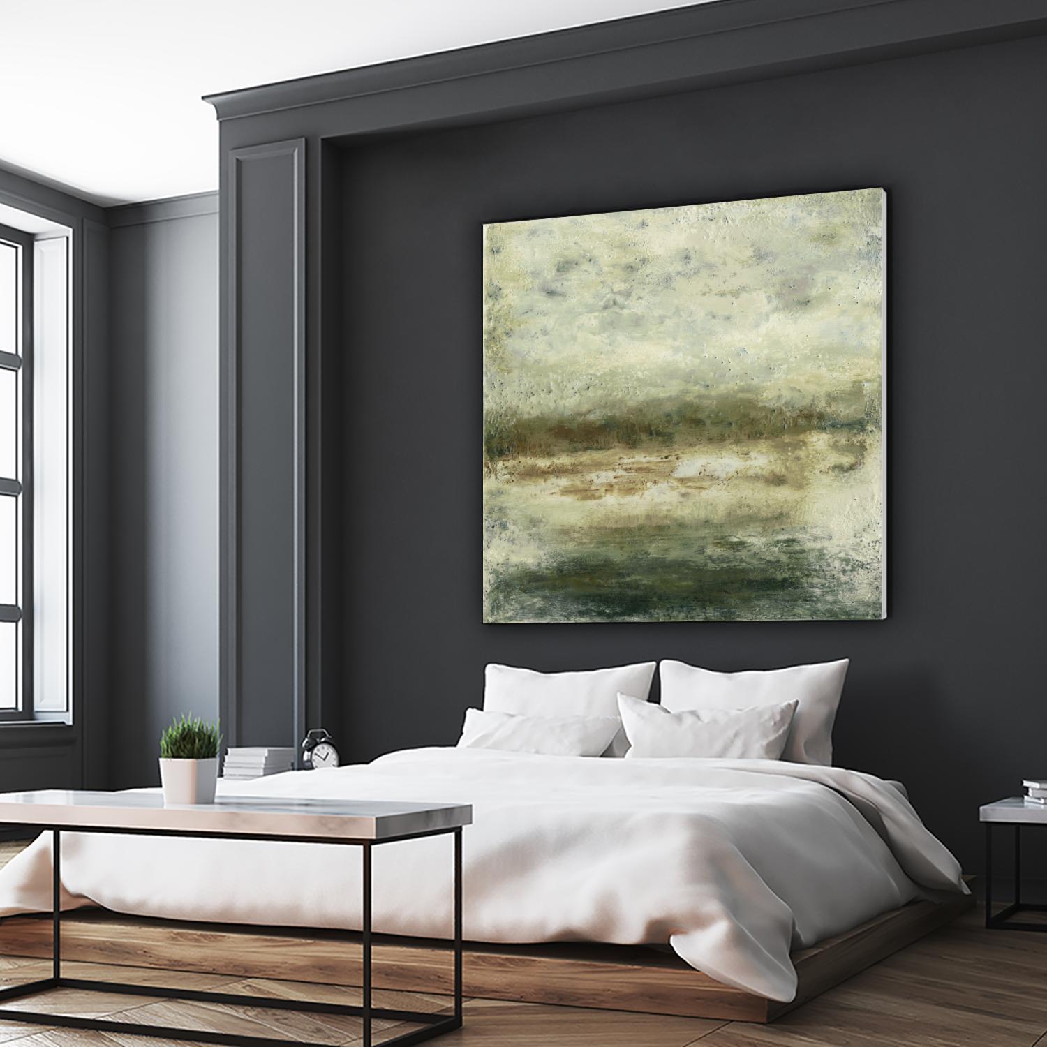 Quiet Marsh IV by Sharon Gordon on GIANT ART - green abstract