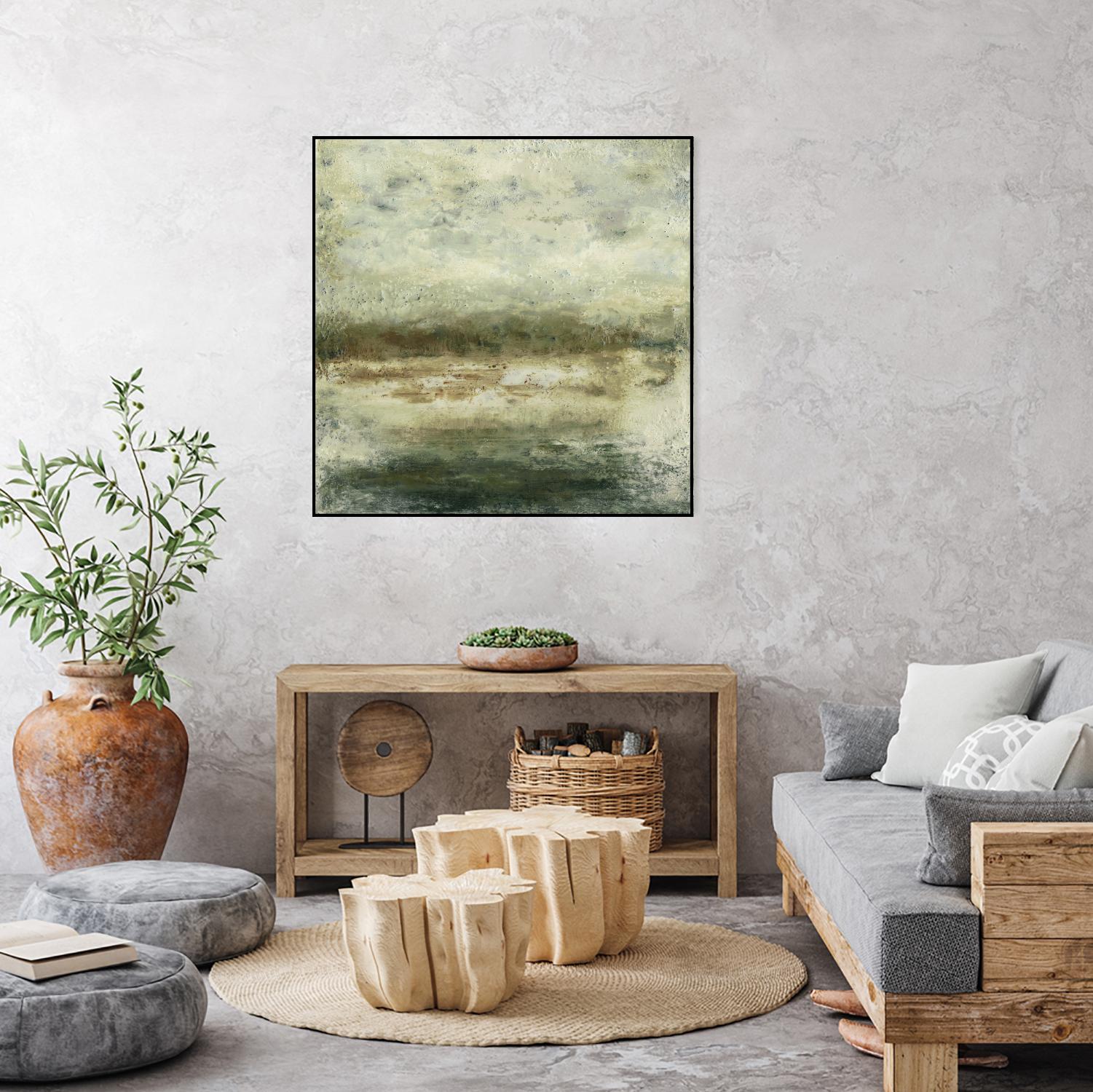 Quiet Marsh IV by Sharon Gordon on GIANT ART - green abstract