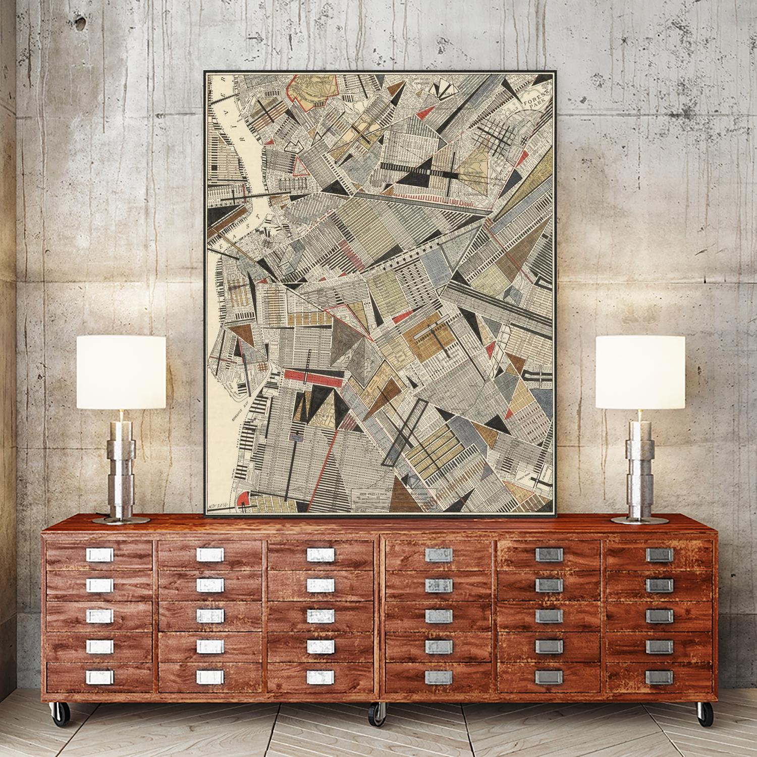 Modern Map of Brooklyn by Nikki Galapon on GIANT ART - maps & flags
