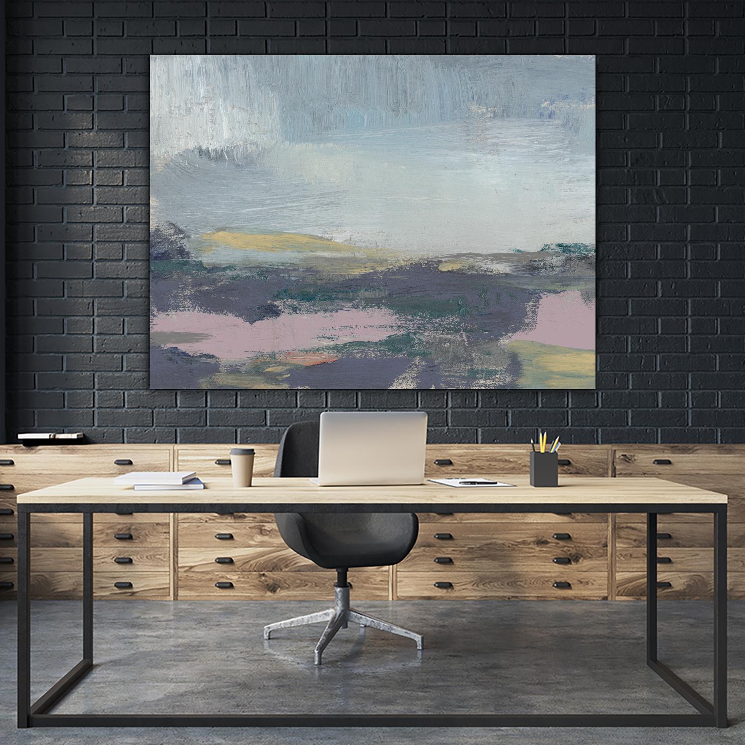 Pretty Horizon I by Jennifer Goldberger on GIANT ART - pink sea scene