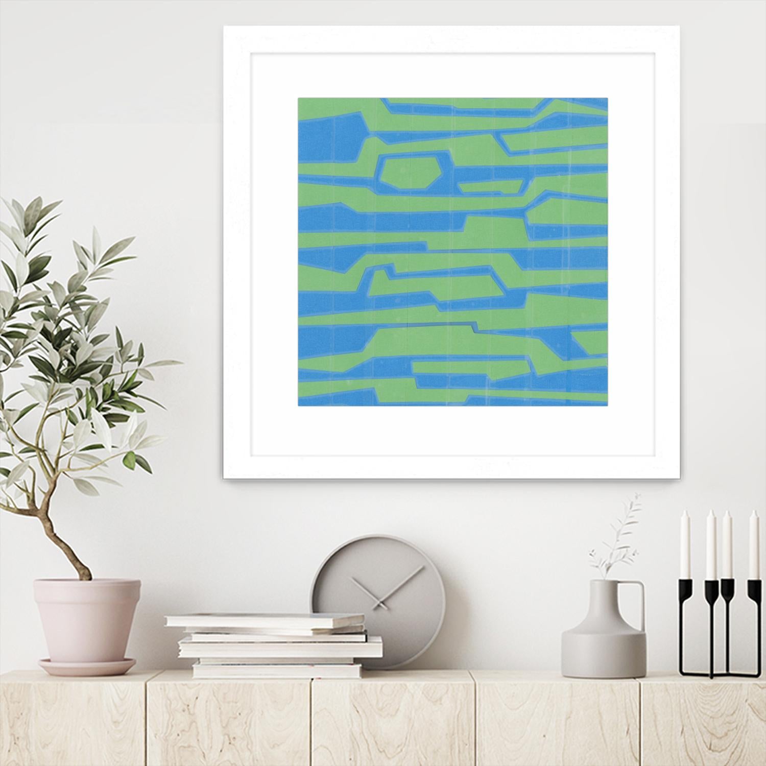 Modern Circuit V by Charles McMullen on GIANT ART - green abstract