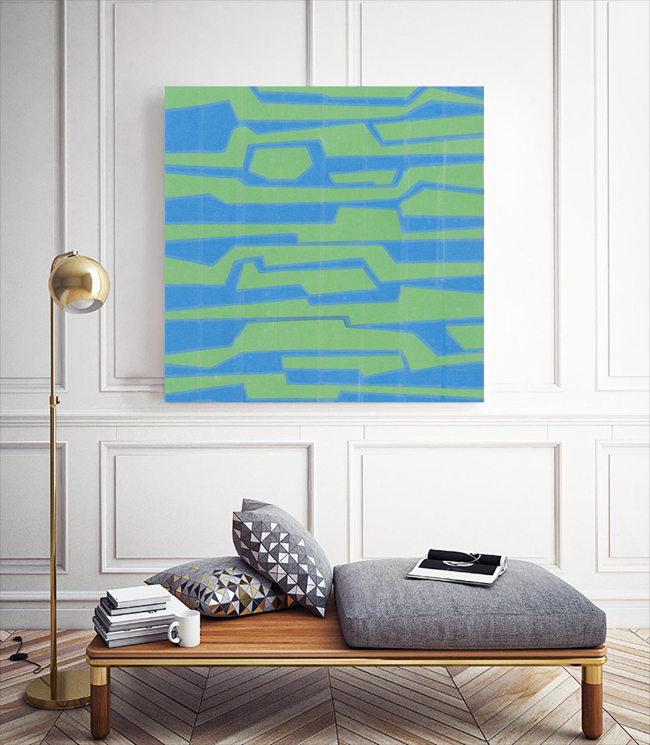 Modern Circuit V by Charles McMullen on GIANT ART - green abstract
