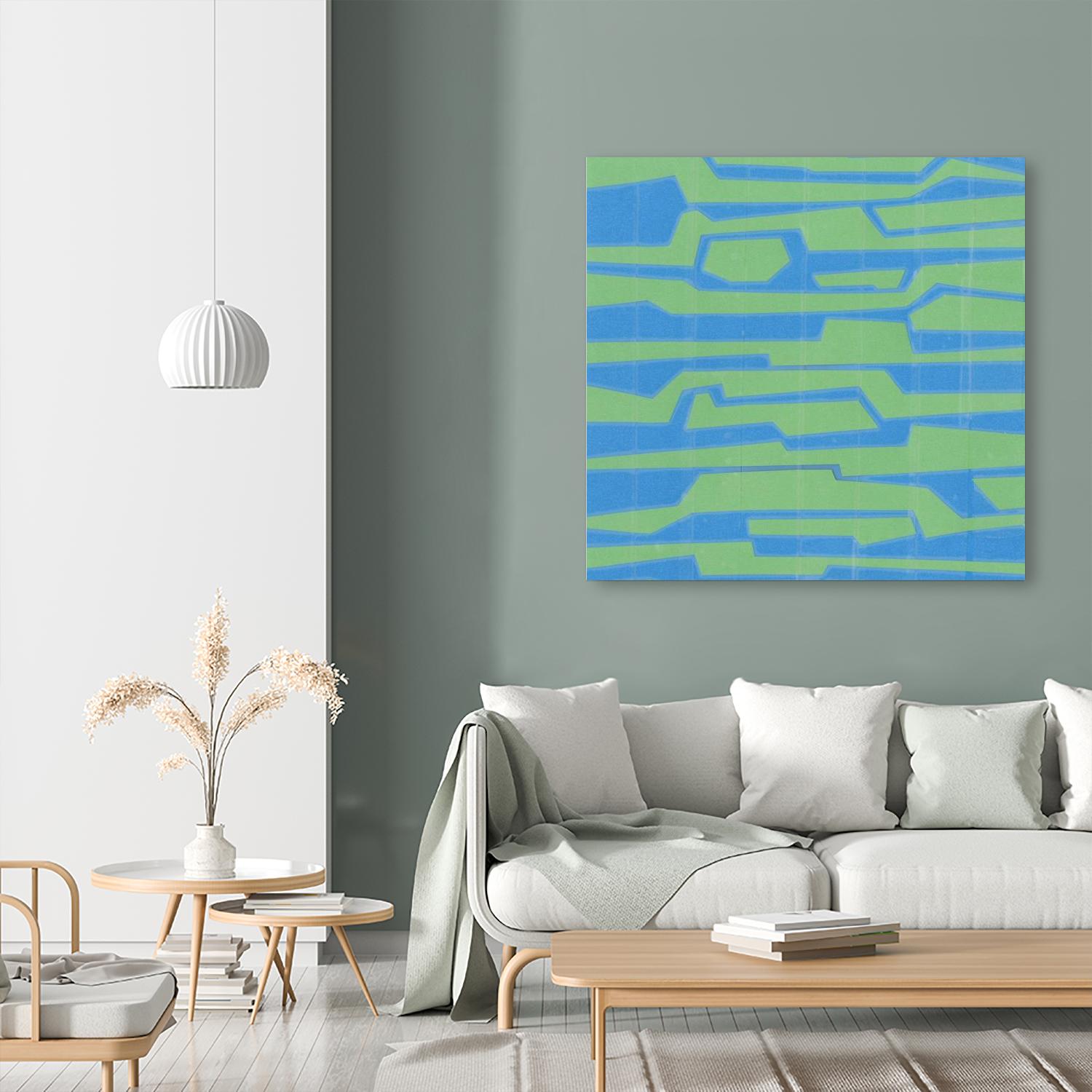 Modern Circuit V by Charles McMullen on GIANT ART - green abstract