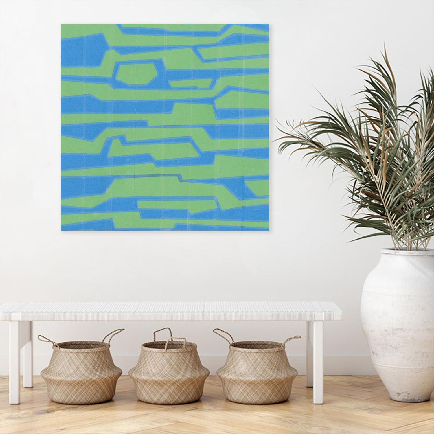 Modern Circuit V by Charles McMullen on GIANT ART - green abstract