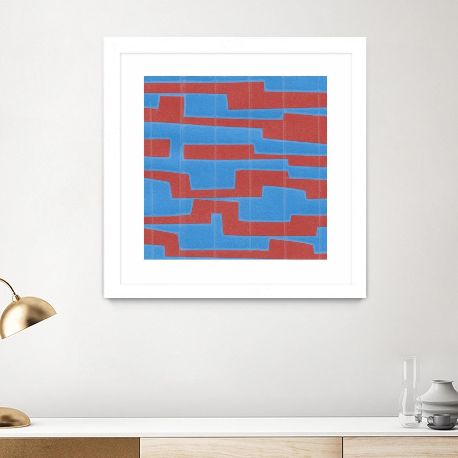 Modern Circuit VIII by Charles McMullen on GIANT ART - red abstract