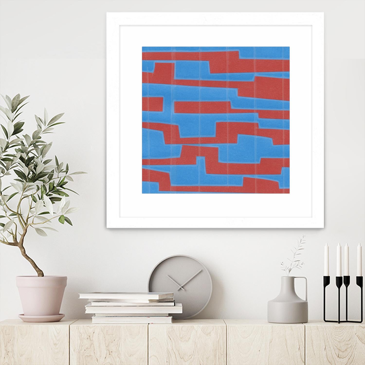 Modern Circuit VIII by Charles McMullen on GIANT ART - red abstract