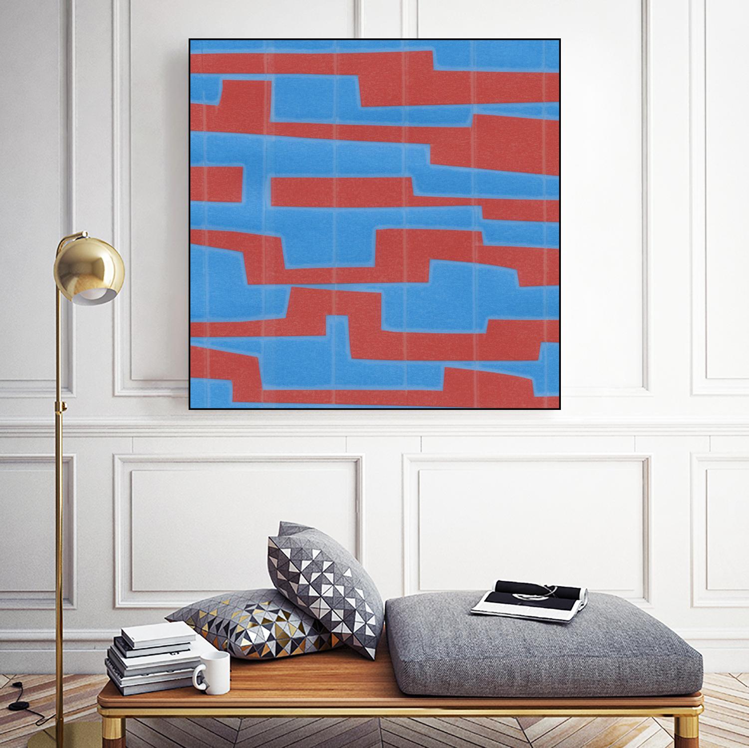 Modern Circuit VIII by Charles McMullen on GIANT ART - red abstract