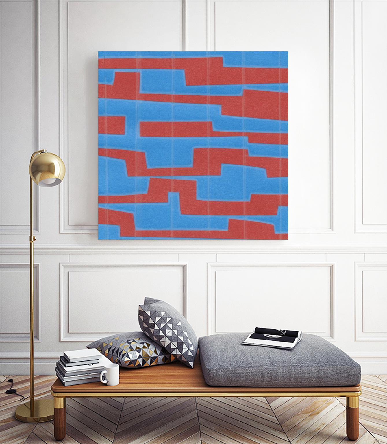 Modern Circuit VIII by Charles McMullen on GIANT ART - red abstract
