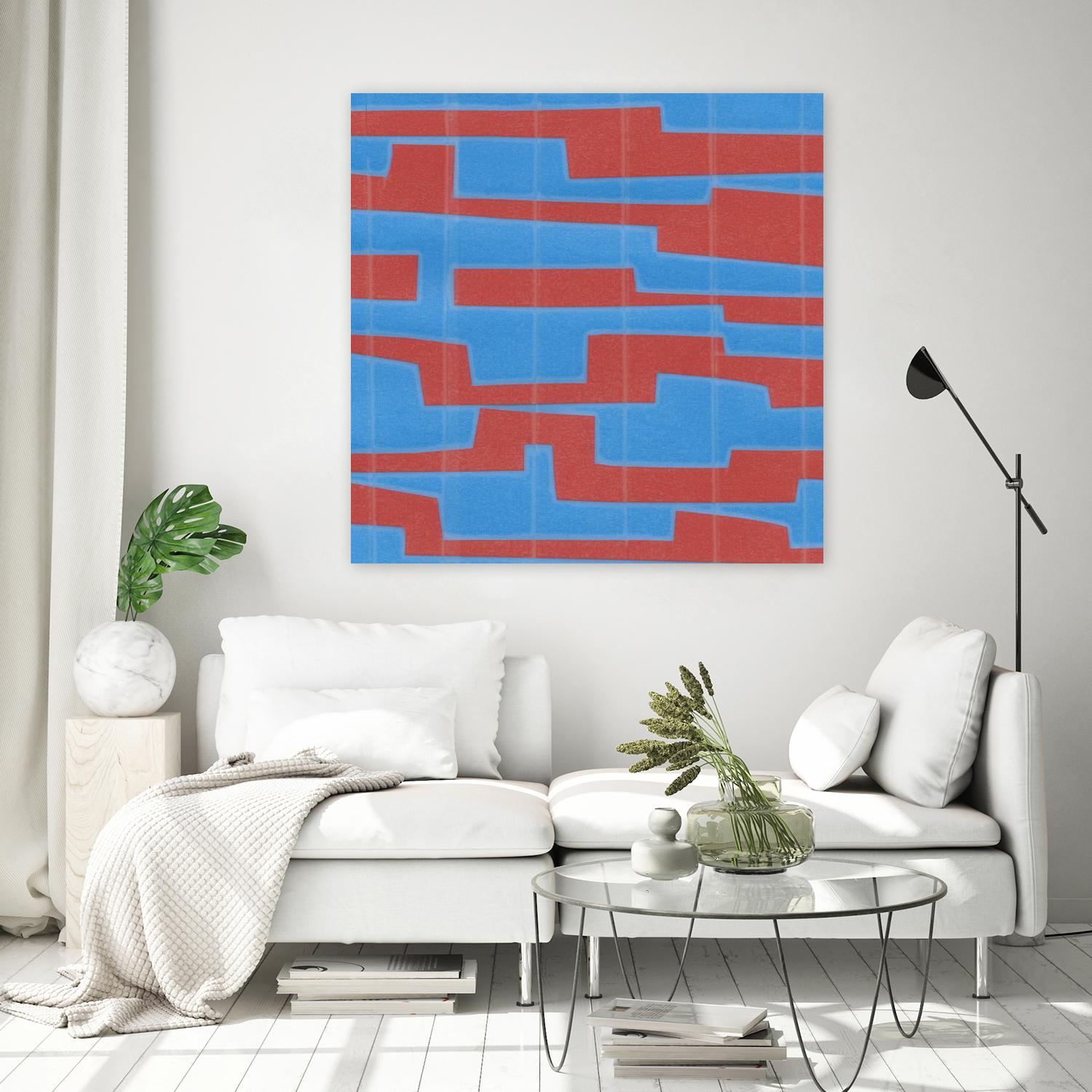 Modern Circuit VIII by Charles McMullen on GIANT ART - red abstract