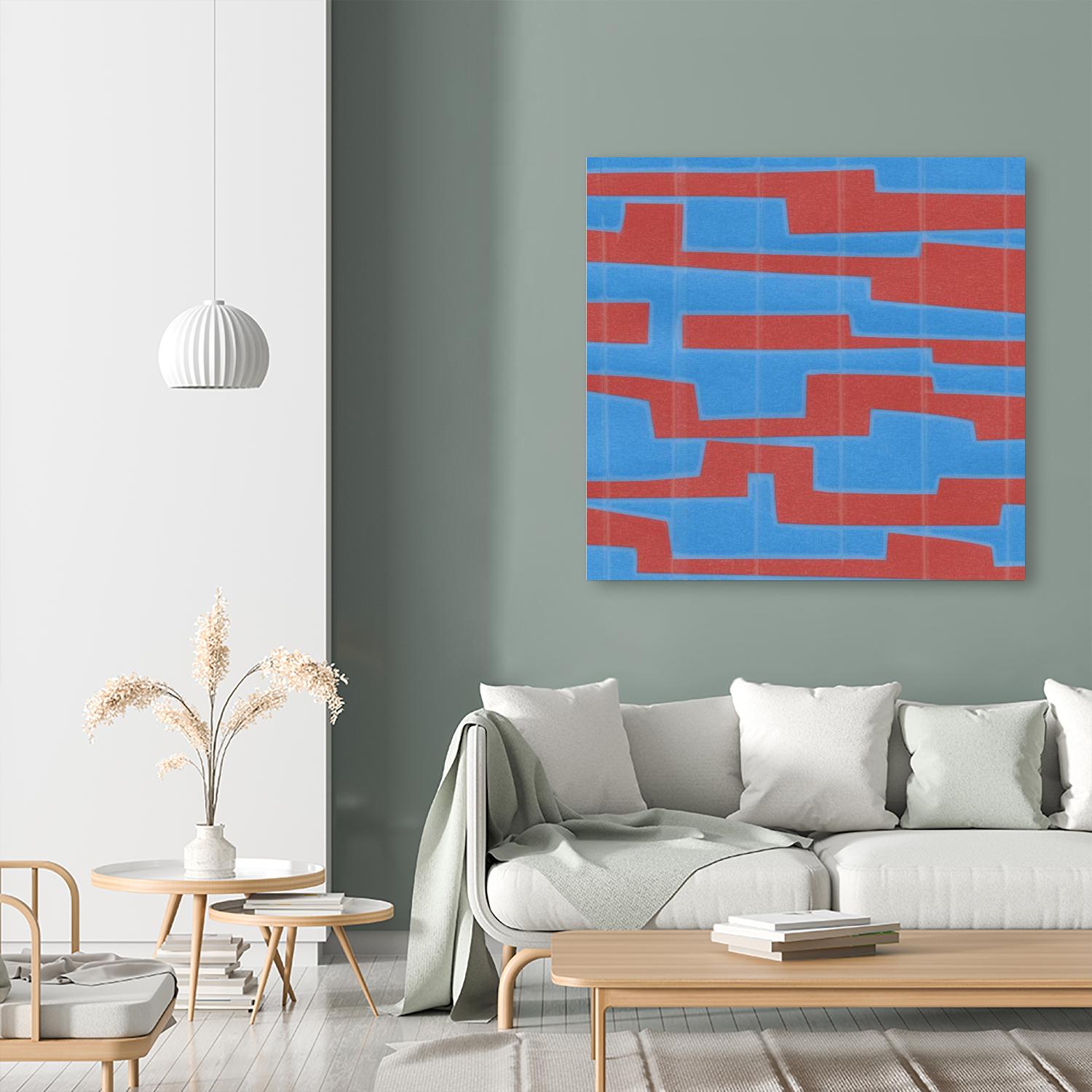 Modern Circuit VIII by Charles McMullen on GIANT ART - red abstract