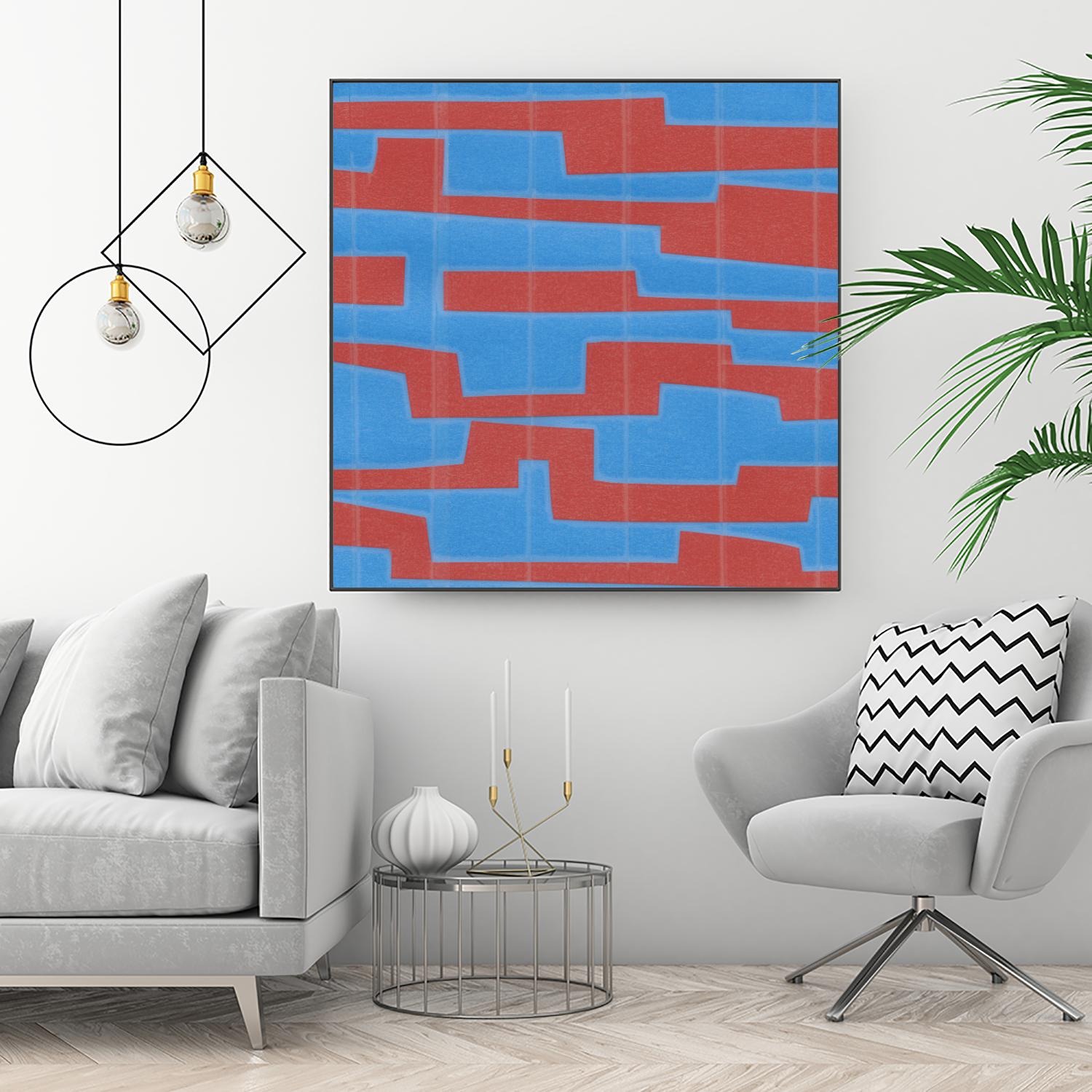 Modern Circuit VIII by Charles McMullen on GIANT ART - red abstract