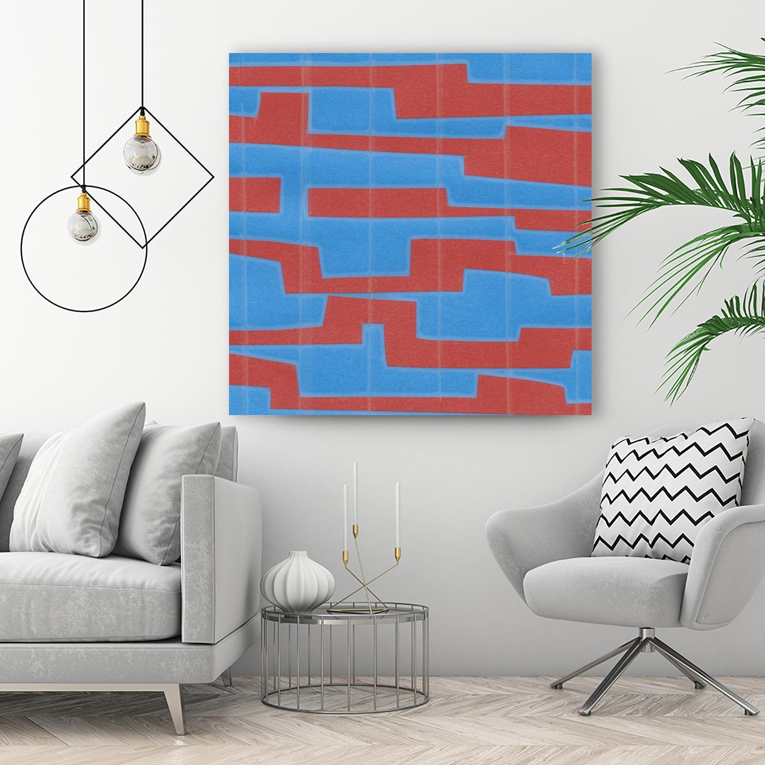 Modern Circuit VIII by Charles McMullen on GIANT ART - red abstract