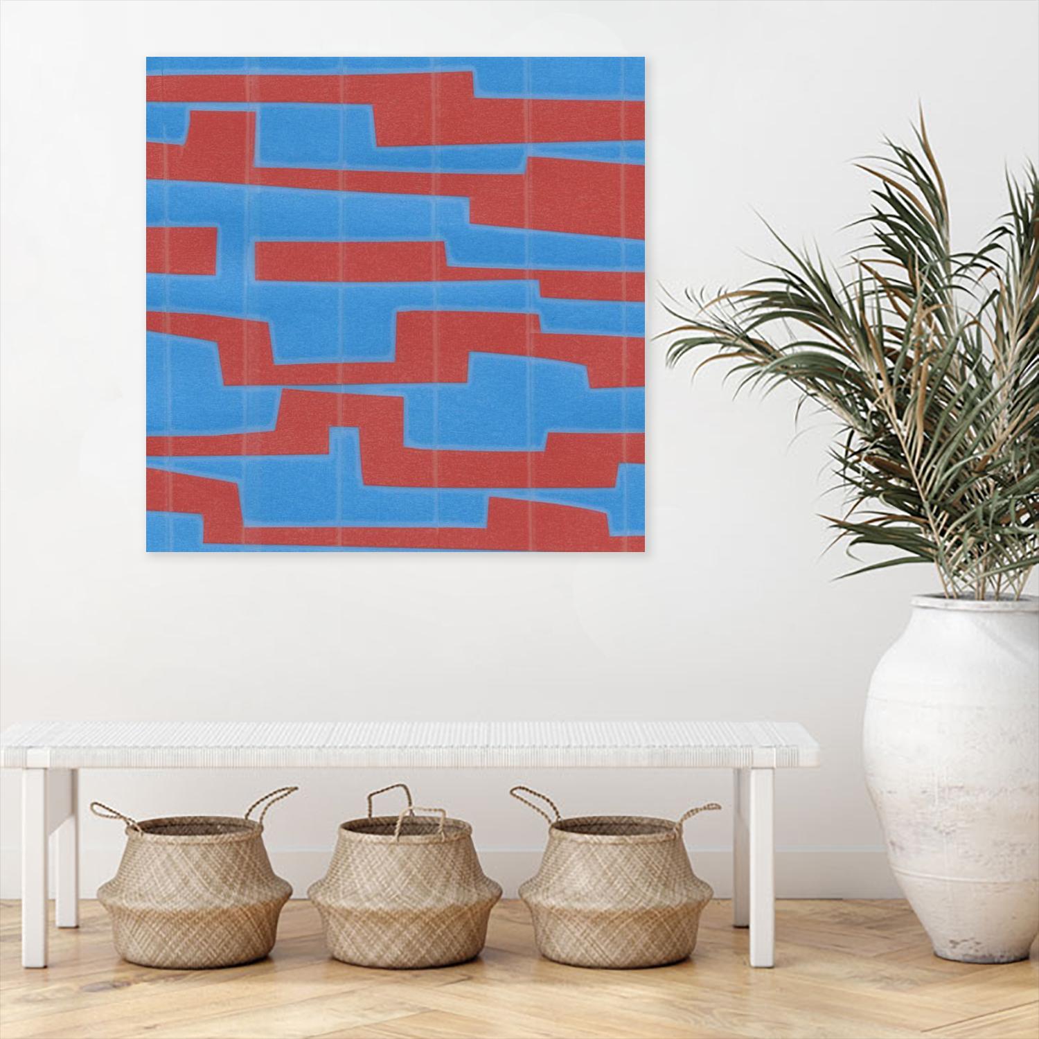 Modern Circuit VIII by Charles McMullen on GIANT ART - red abstract