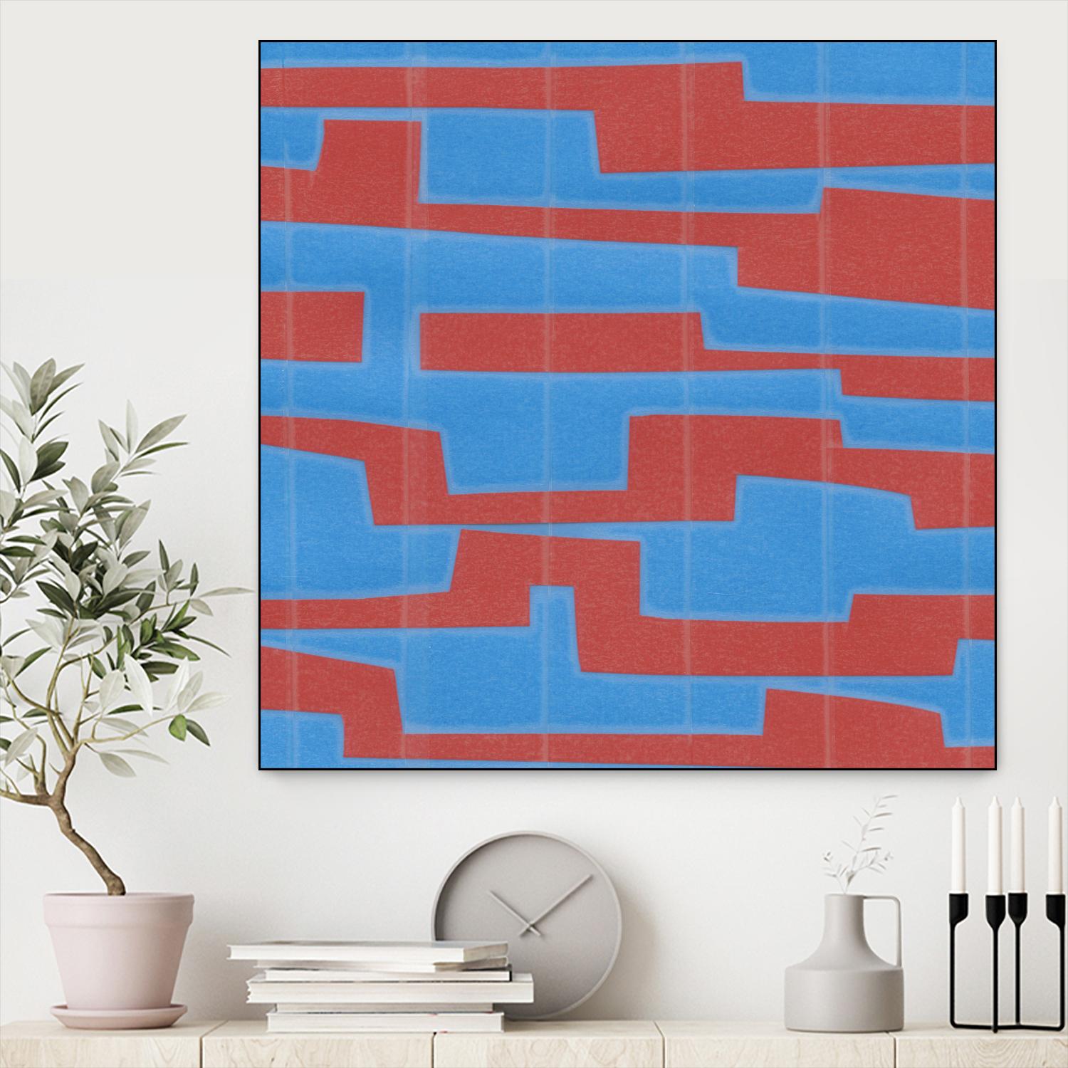 Modern Circuit VIII by Charles McMullen on GIANT ART - red abstract