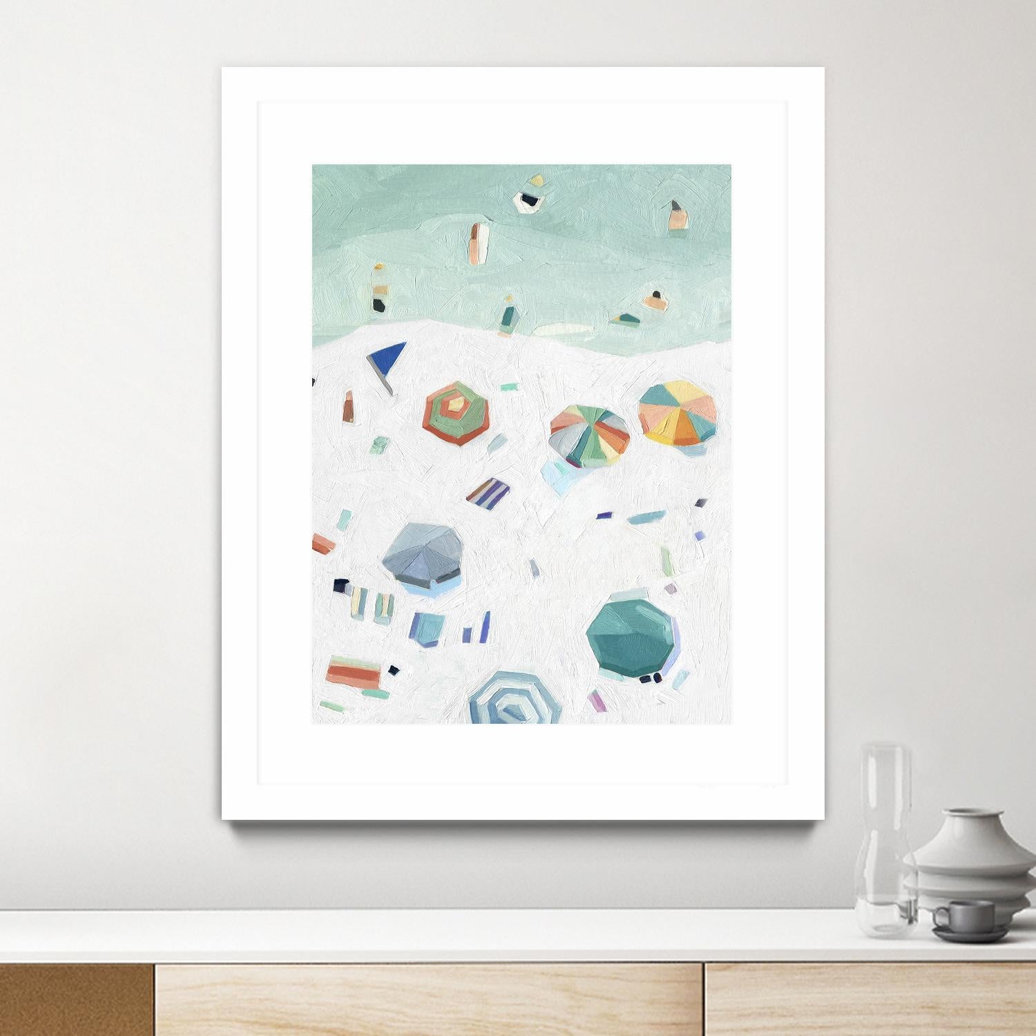 Beach Vista II by Emma Scarvey on GIANT ART - green coastal & tropical beach 