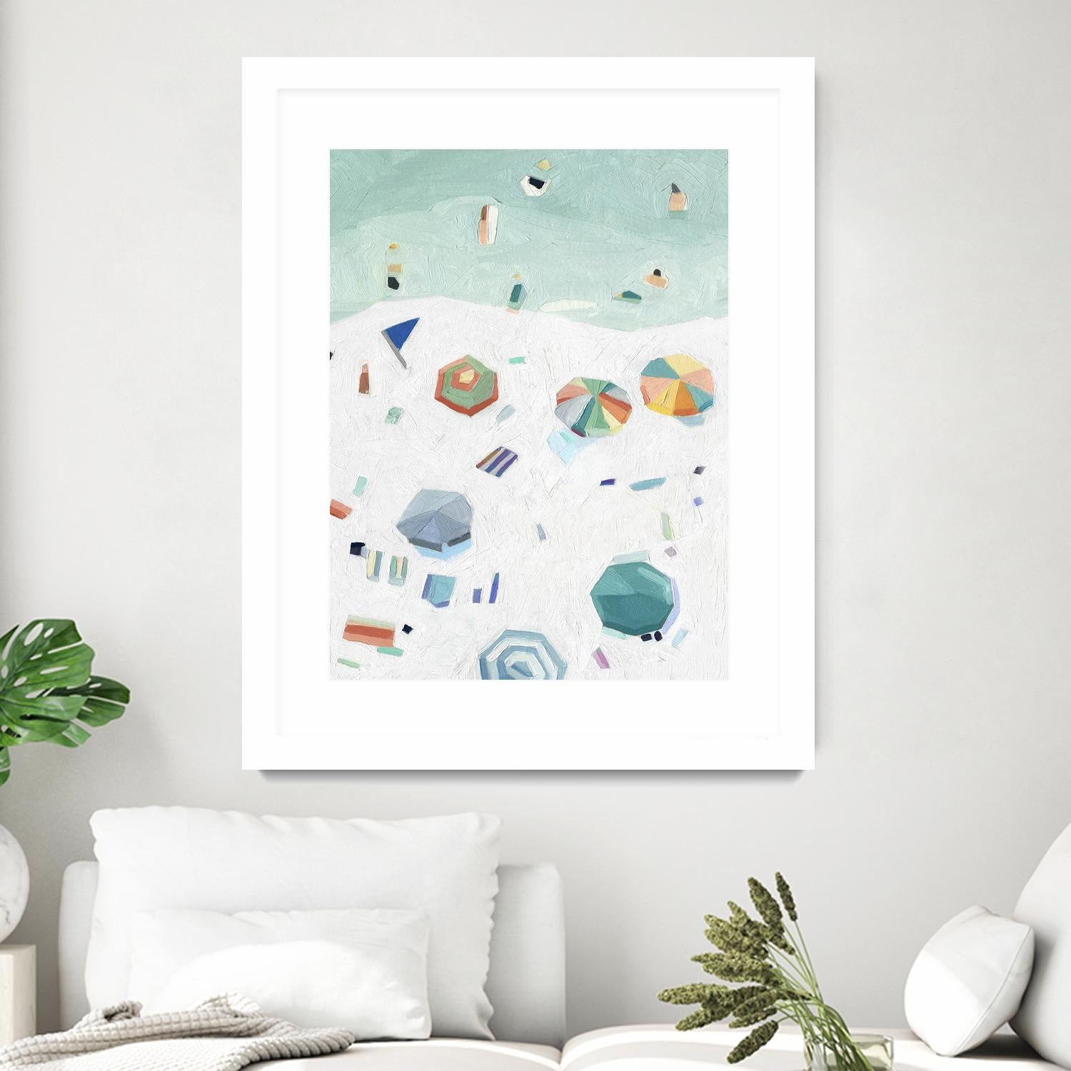 Beach Vista II by Emma Scarvey on GIANT ART - green coastal & tropical beach 