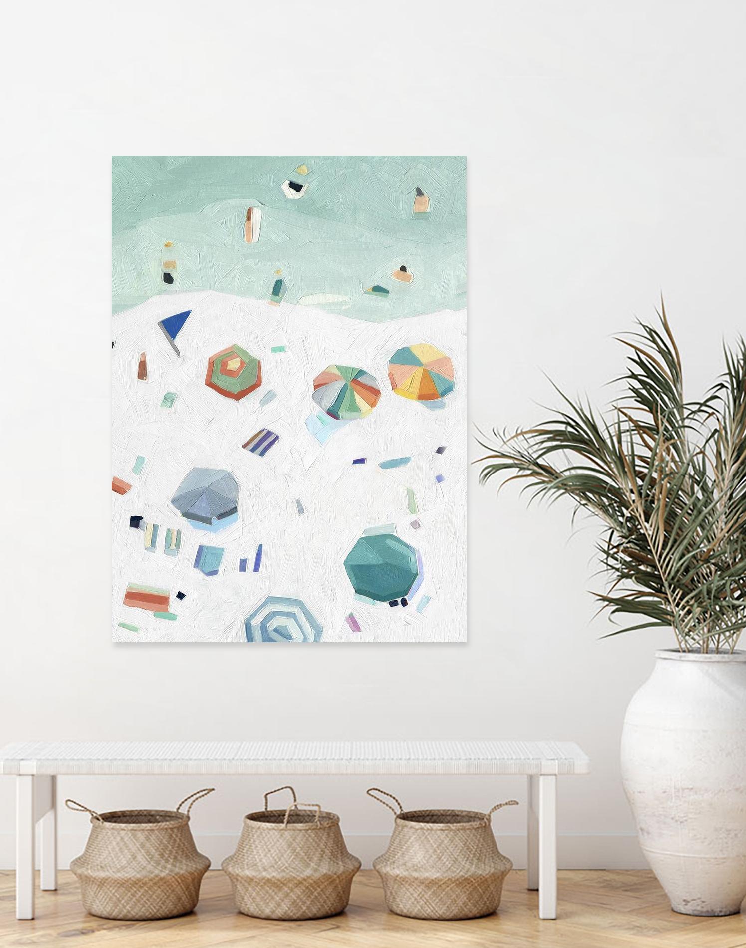 Beach Vista II by Emma Scarvey on GIANT ART - green coastal & tropical beach 