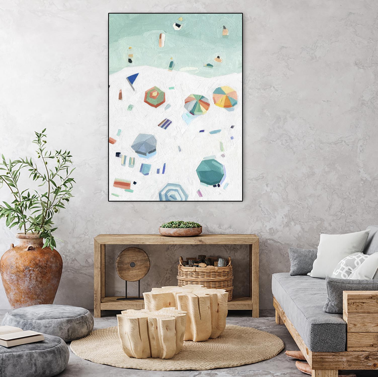 Beach Vista II by Emma Scarvey on GIANT ART - green coastal & tropical beach 