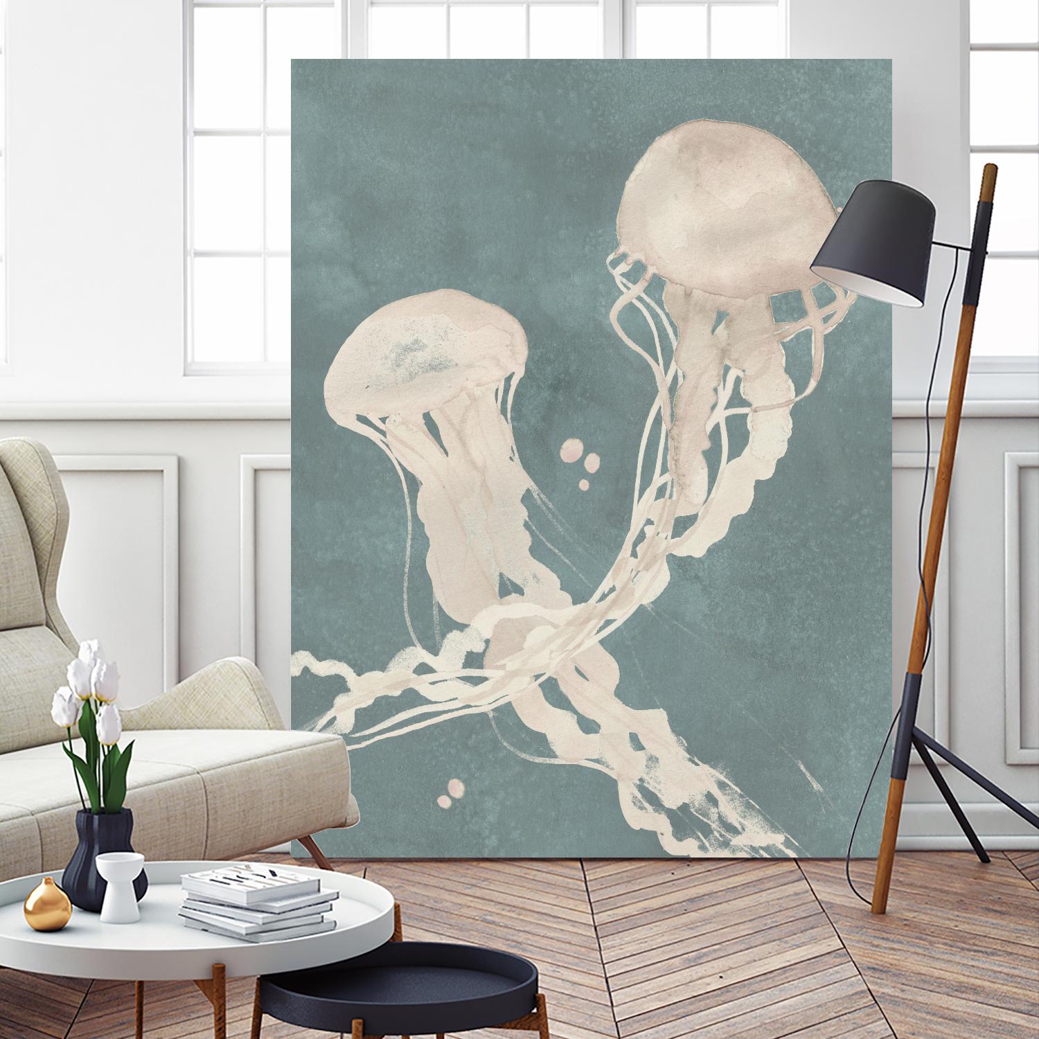 Jellyfish Dance II by Grace Popp on GIANT ART - blue coastal & tropical abstract