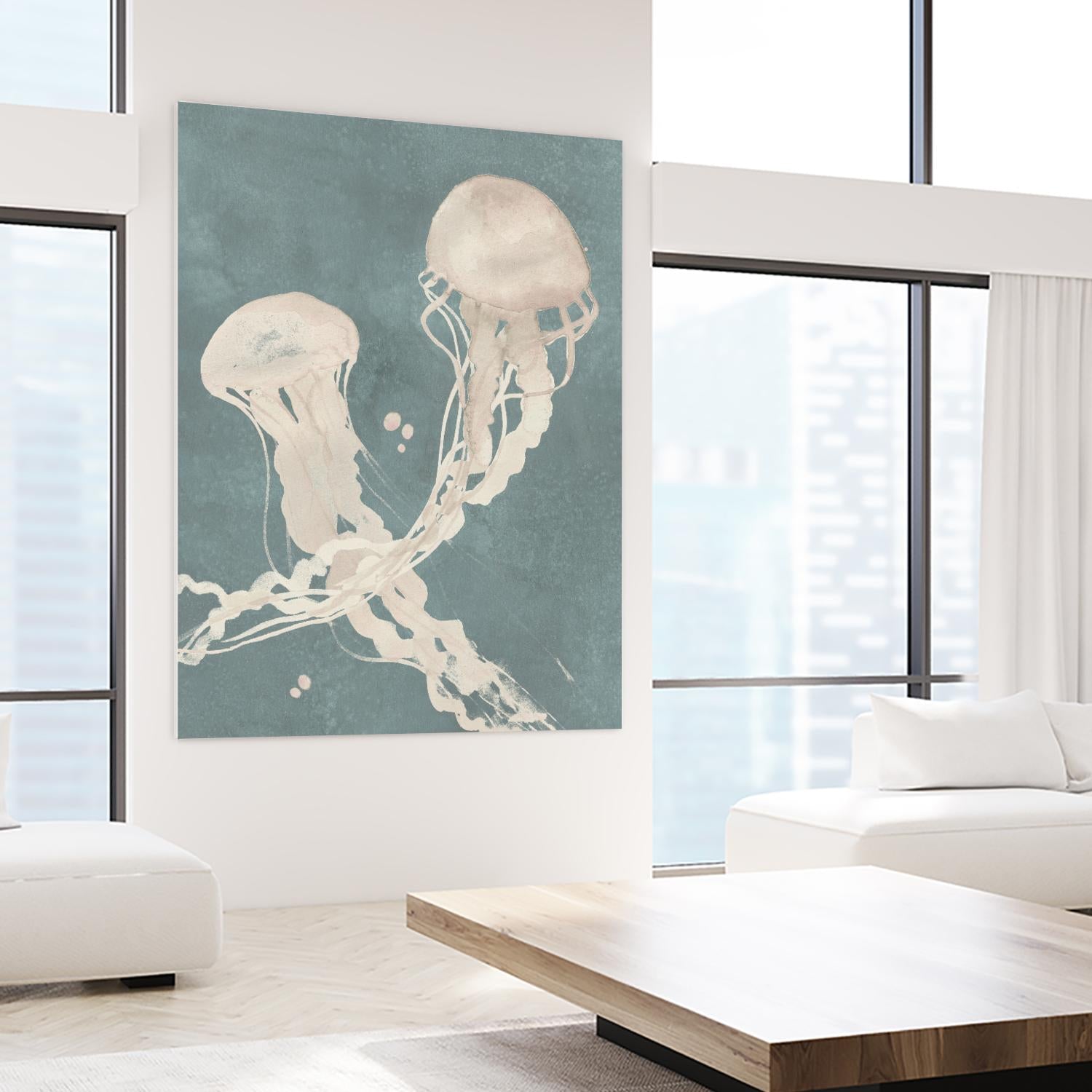 Jellyfish Dance II by Grace Popp on GIANT ART - blue coastal & tropical abstract
