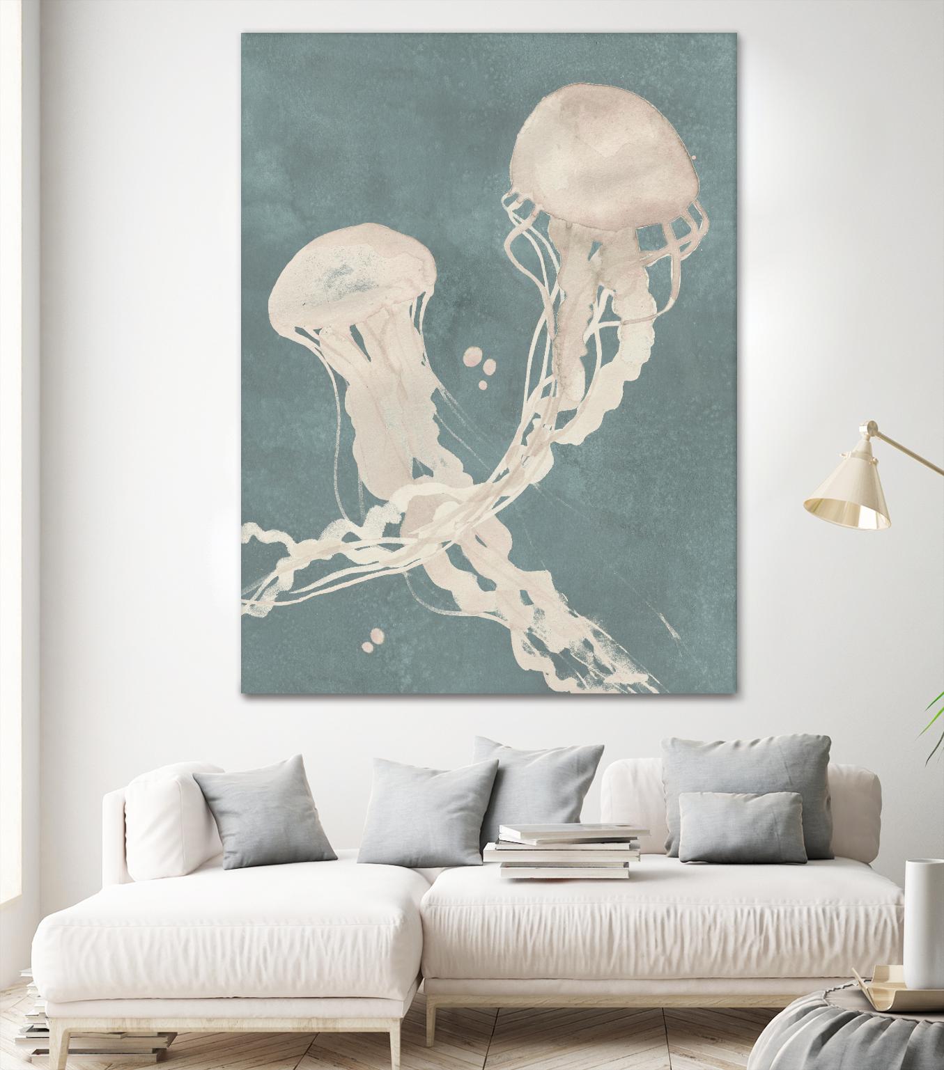 Jellyfish Dance II by Grace Popp on GIANT ART - blue coastal & tropical abstract