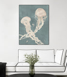 Jellyfish Dance II by Grace Popp on GIANT ART - blue coastal & tropical abstract