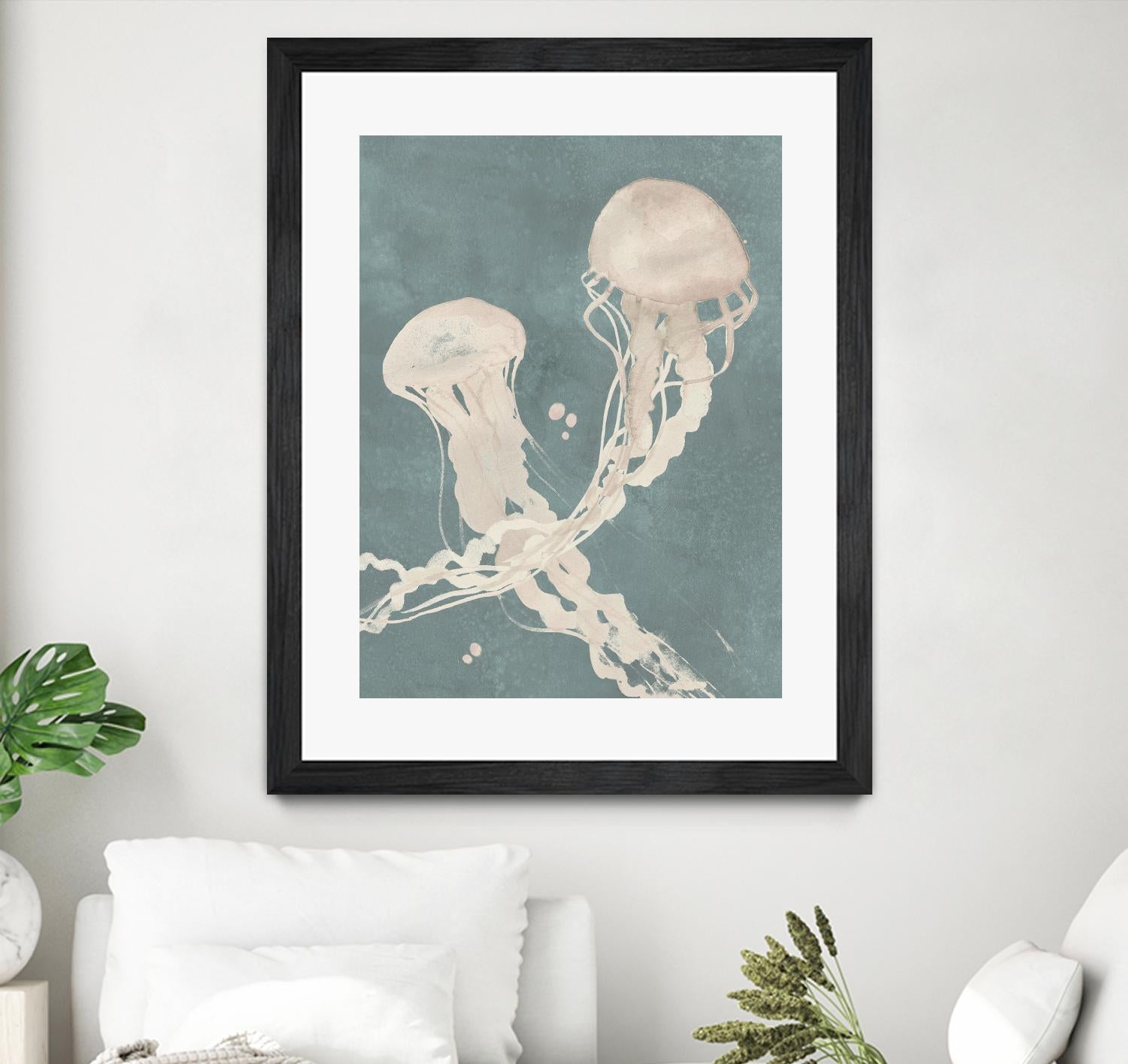 Jellyfish Dance II by Grace Popp on GIANT ART - blue coastal & tropical abstract