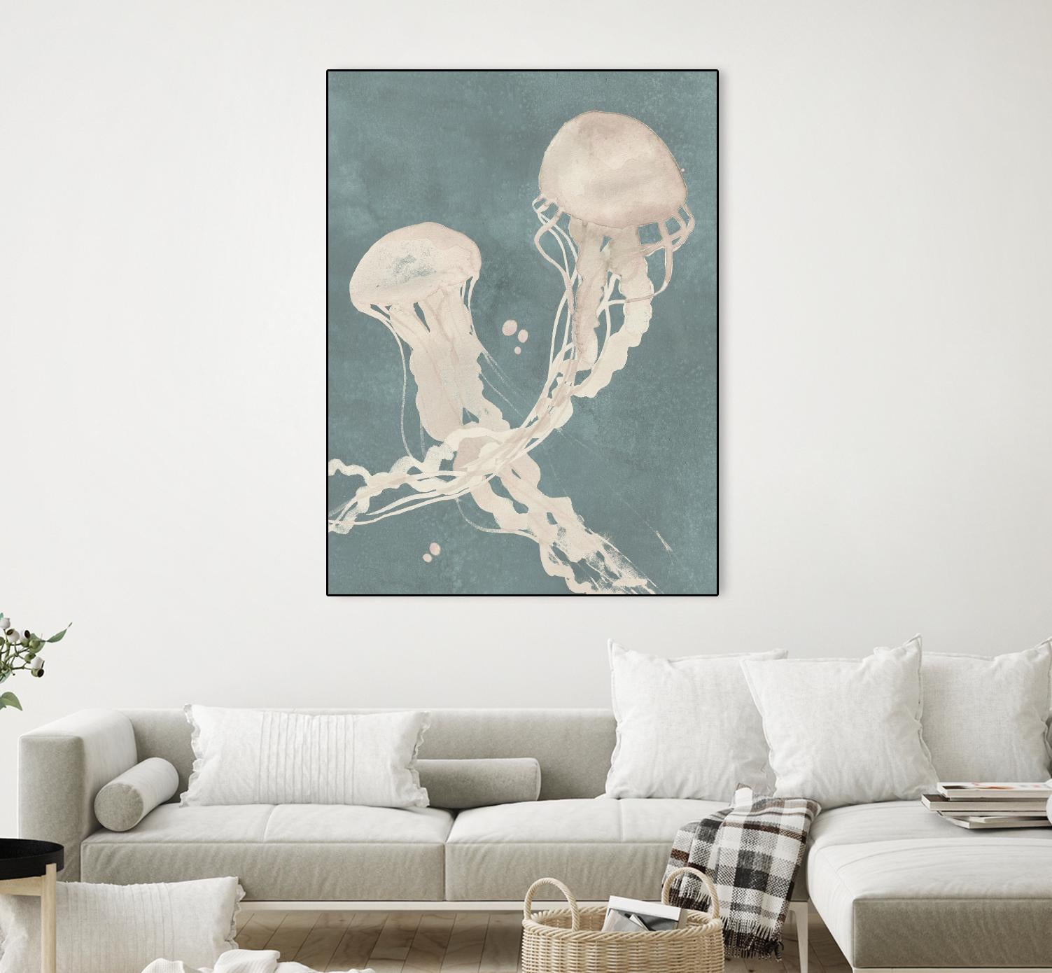 Jellyfish Dance II by Grace Popp on GIANT ART - blue coastal & tropical abstract