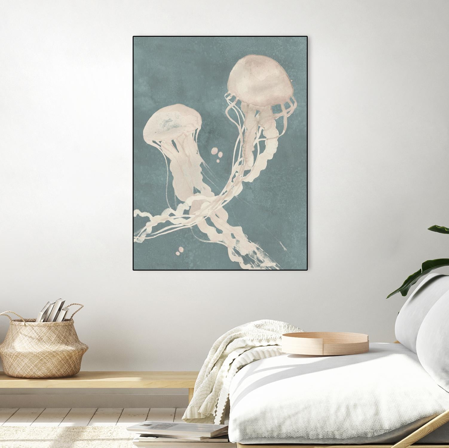 Jellyfish Dance II by Grace Popp on GIANT ART - blue coastal & tropical abstract
