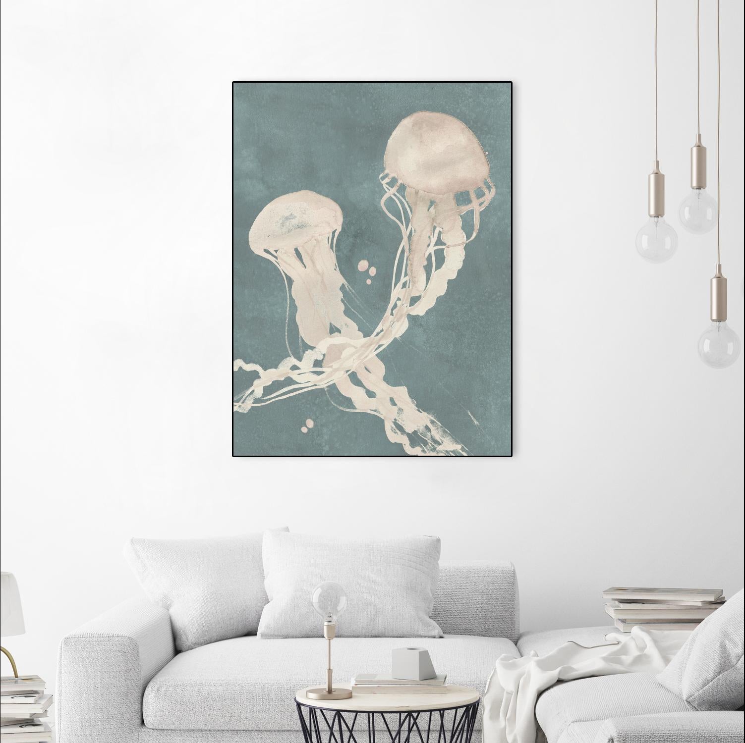 Jellyfish Dance II by Grace Popp on GIANT ART - blue coastal & tropical abstract