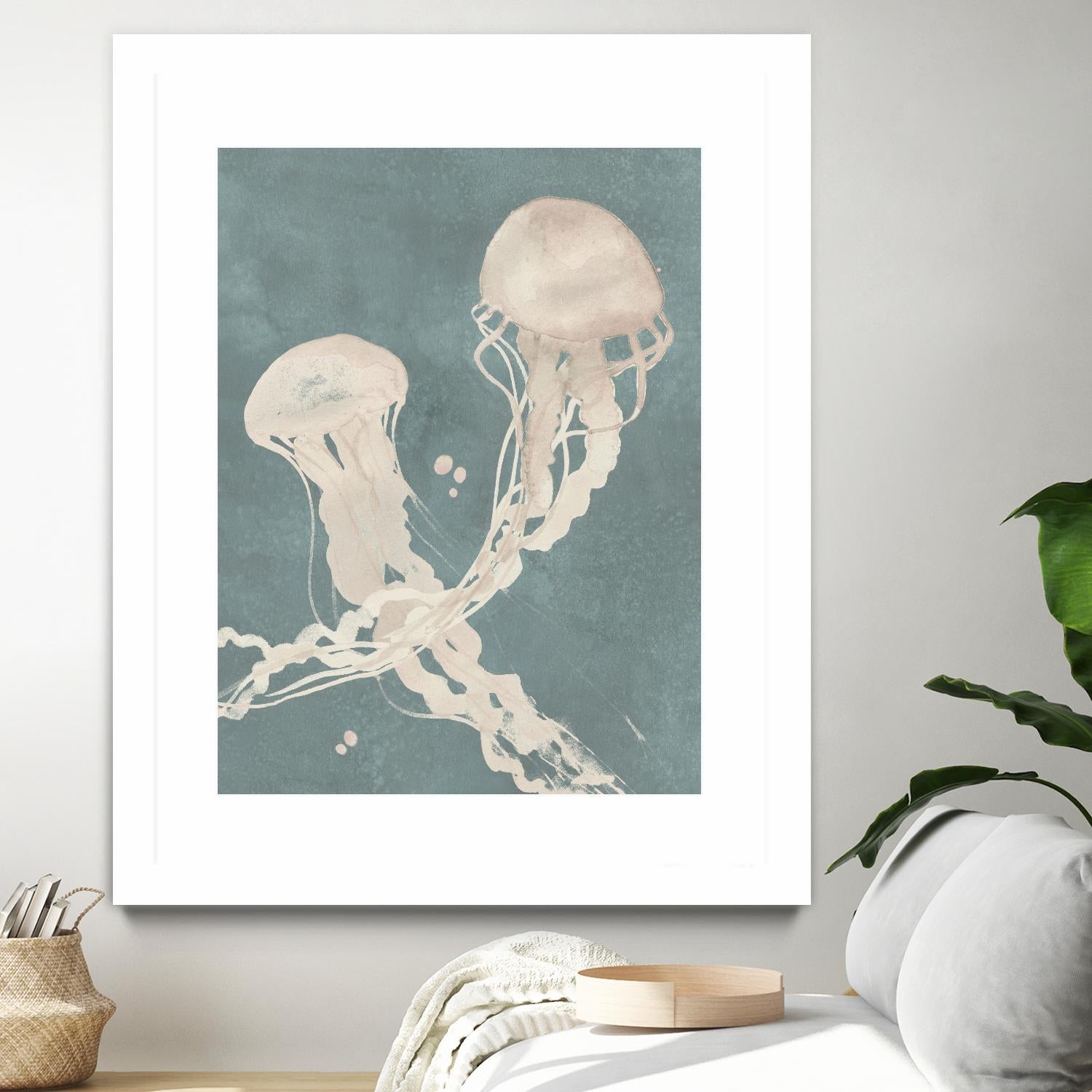 Jellyfish Dance II by Grace Popp on GIANT ART - blue coastal & tropical abstract