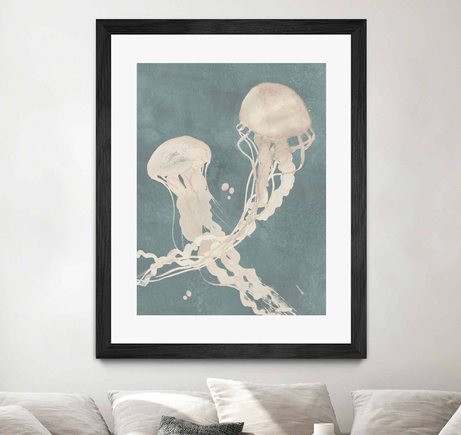 Jellyfish Dance II by Grace Popp on GIANT ART - blue coastal & tropical abstract