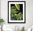 Night Monsteras II by Grace Popp on GIANT ART - green coastal & tropical abstract 