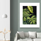 Night Monsteras II by Grace Popp on GIANT ART - green coastal & tropical abstract 