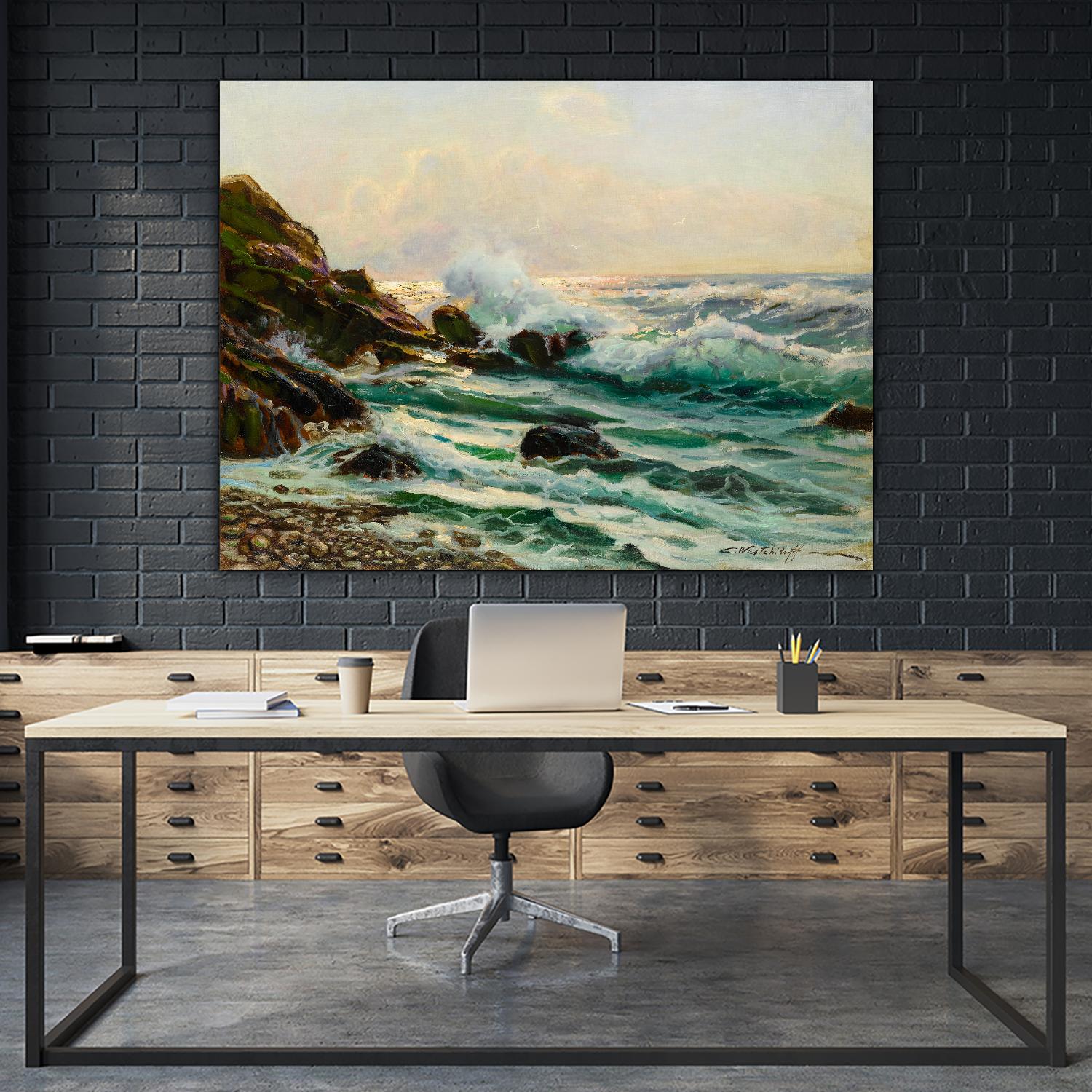 Main Seascape I by Constantin Alexandrovitch Westchiloff on GIANT ART - green coastal & tropical sea 