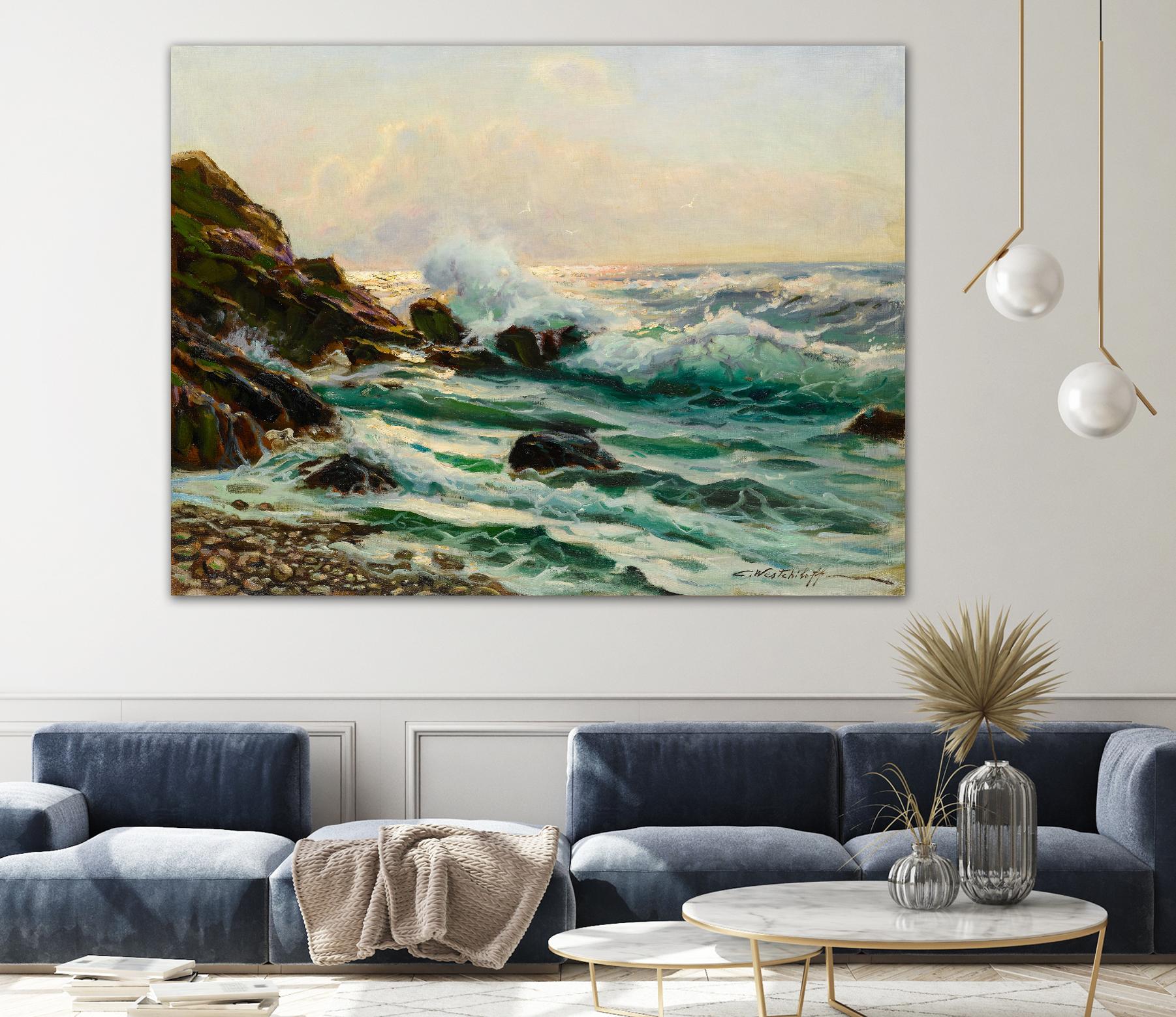 Main Seascape I by Constantin Alexandrovitch Westchiloff on GIANT ART - green coastal & tropical sea 