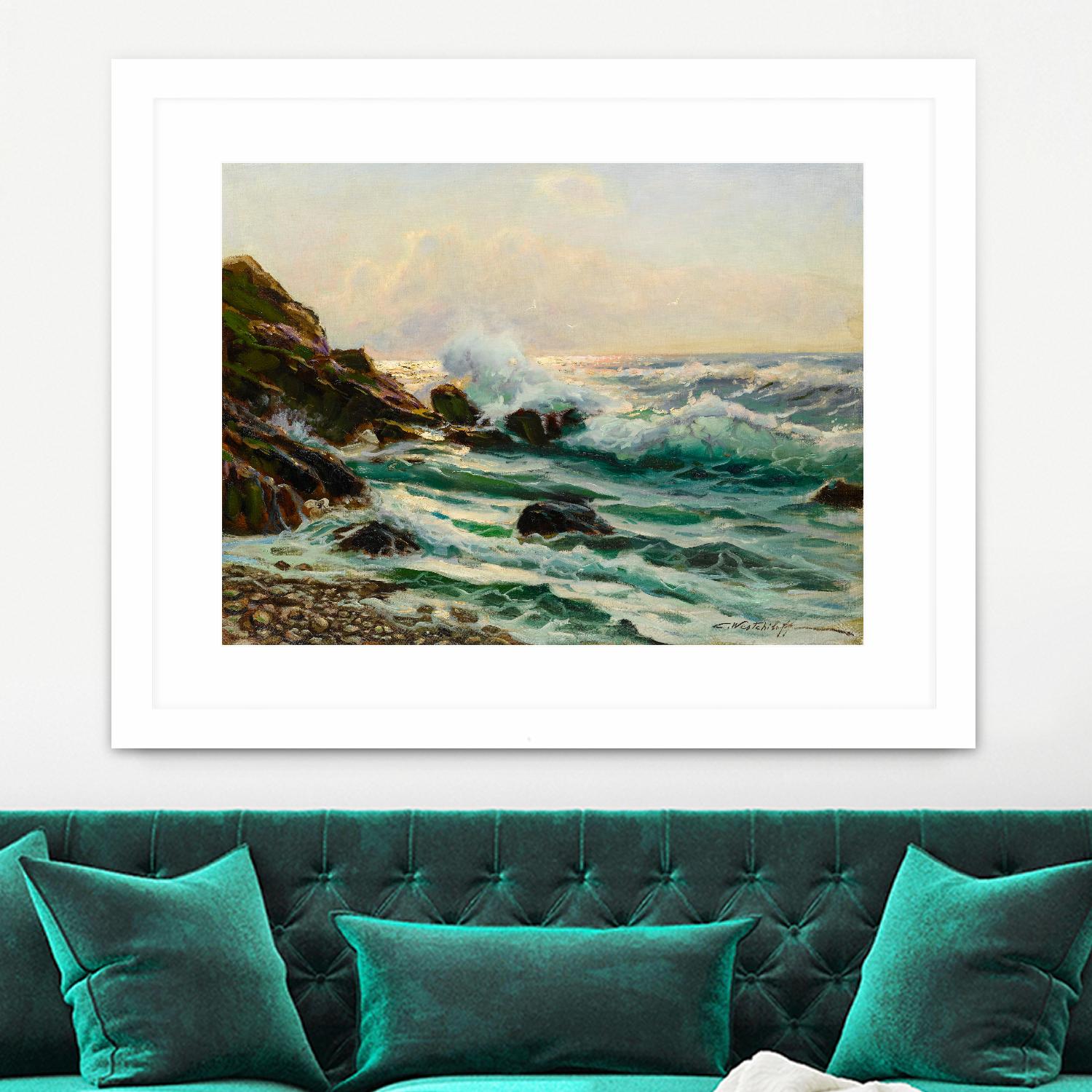 Main Seascape I by Constantin Alexandrovitch Westchiloff on GIANT ART - green coastal & tropical sea 